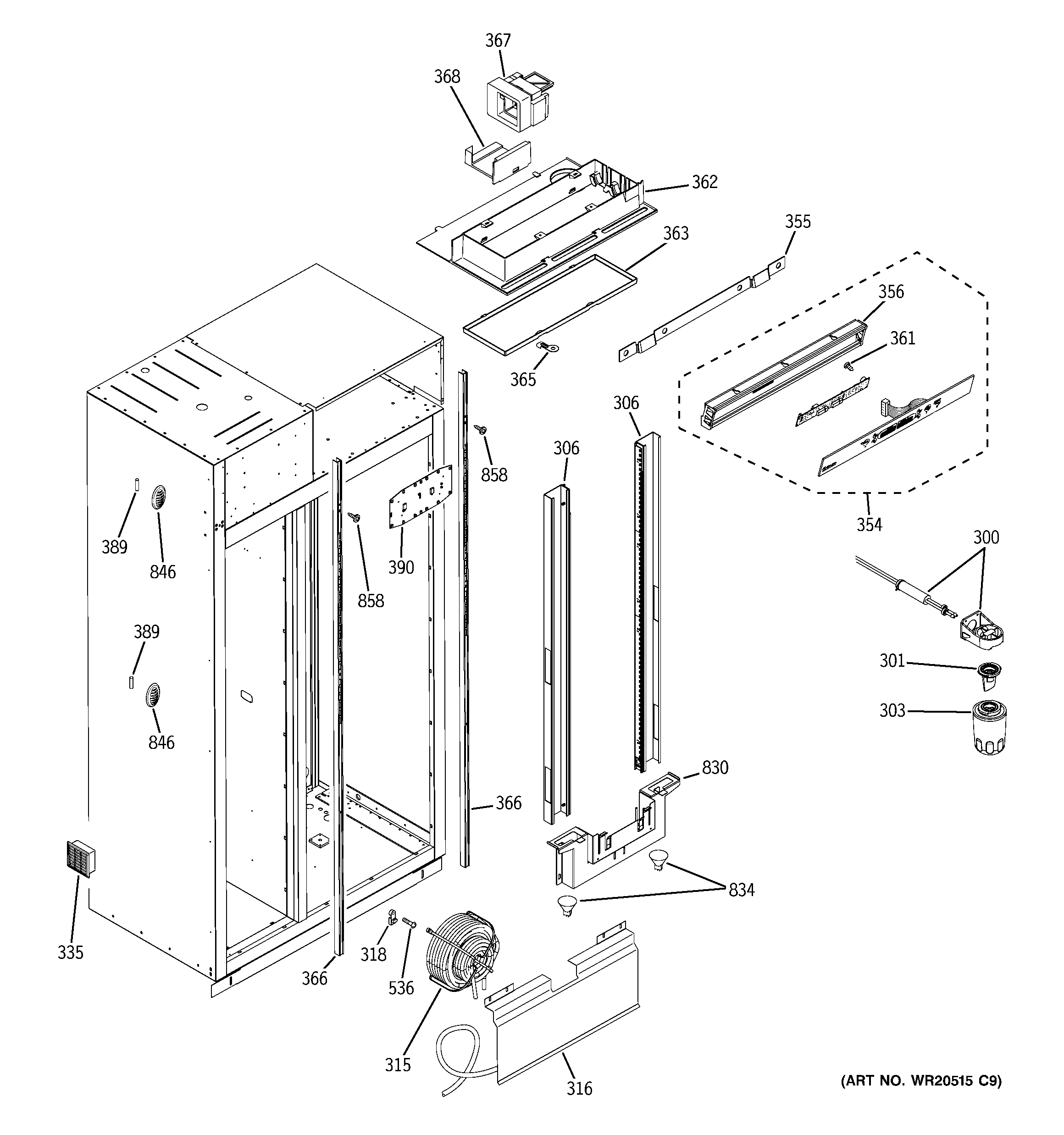 GE ZISS480DXBSS fresh food section diagram