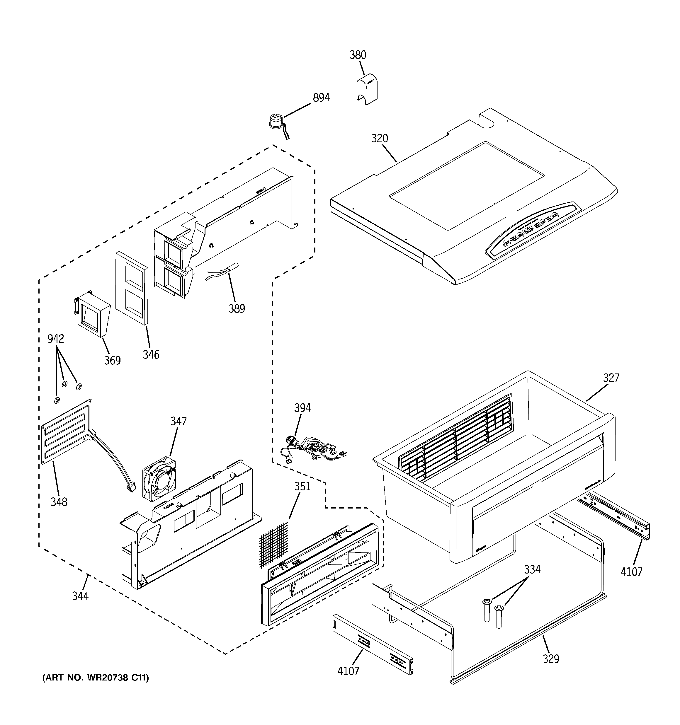 GE ZISS480DXBSS quick chill diagram