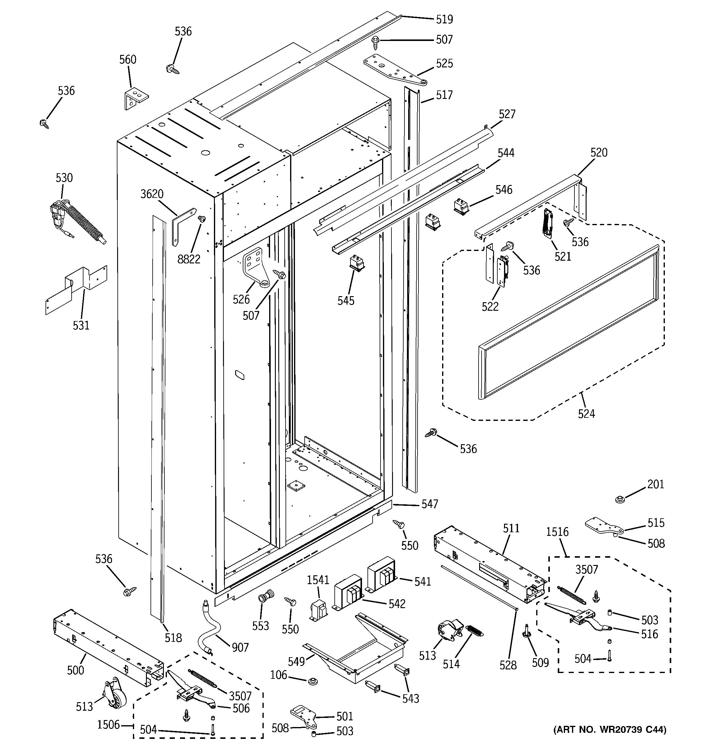 GE ZISS480DXBSS case parts diagram
