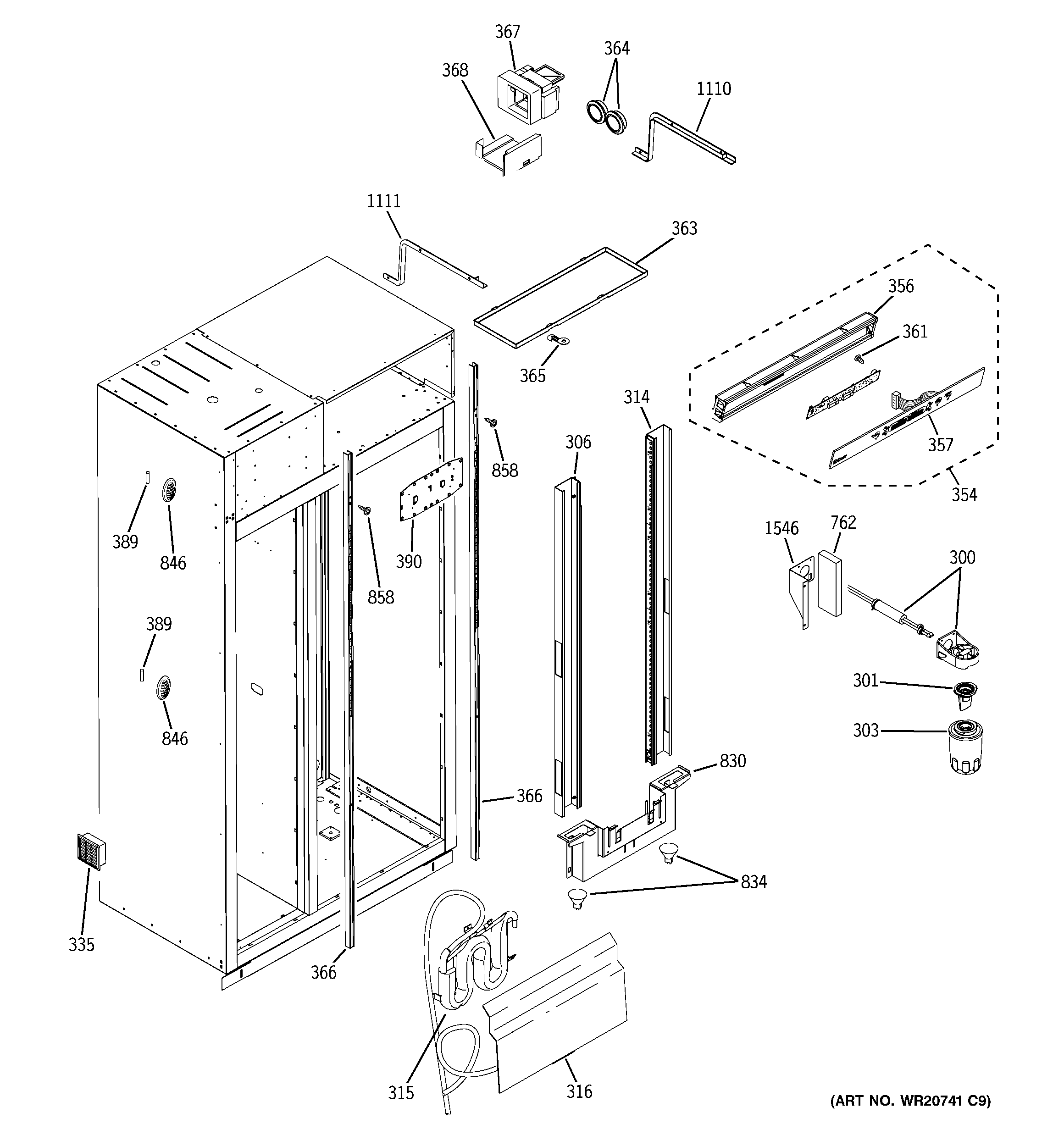 GE ZISS480NXASS fresh food section diagram