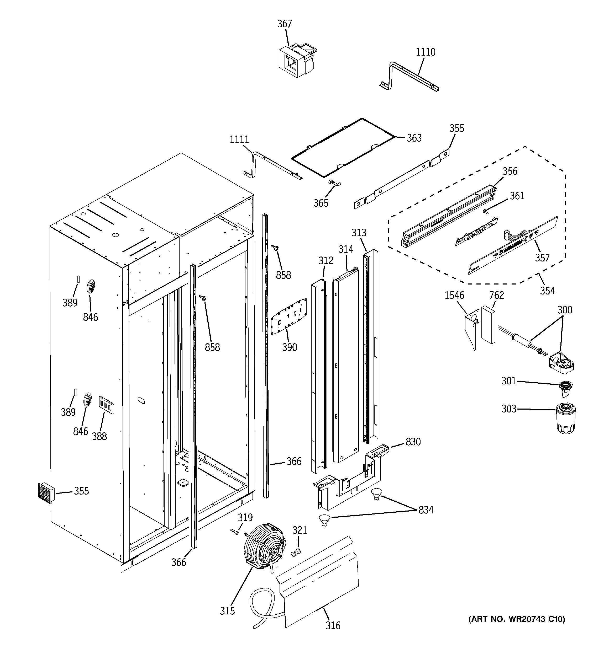GE ZISS480NXBSS fresh food section diagram