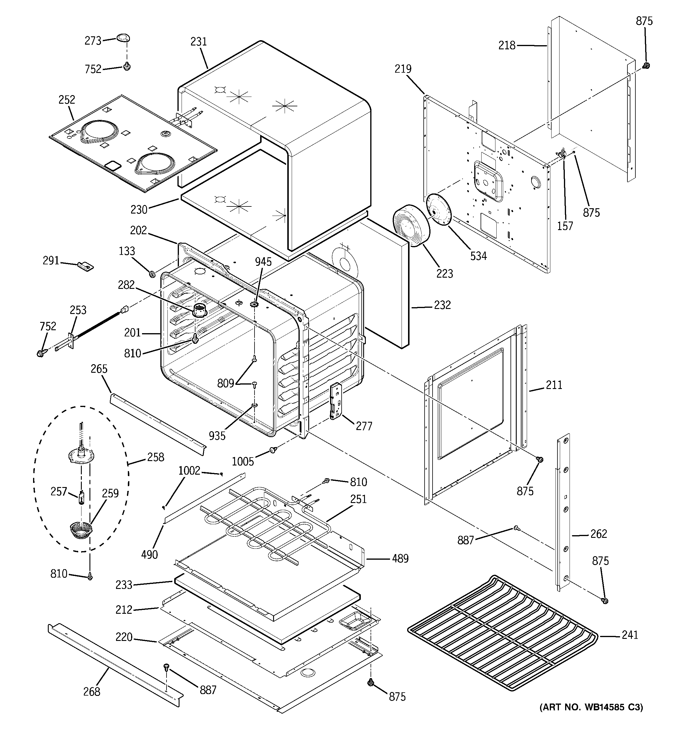GE JTP35CM1CC lower oven diagram