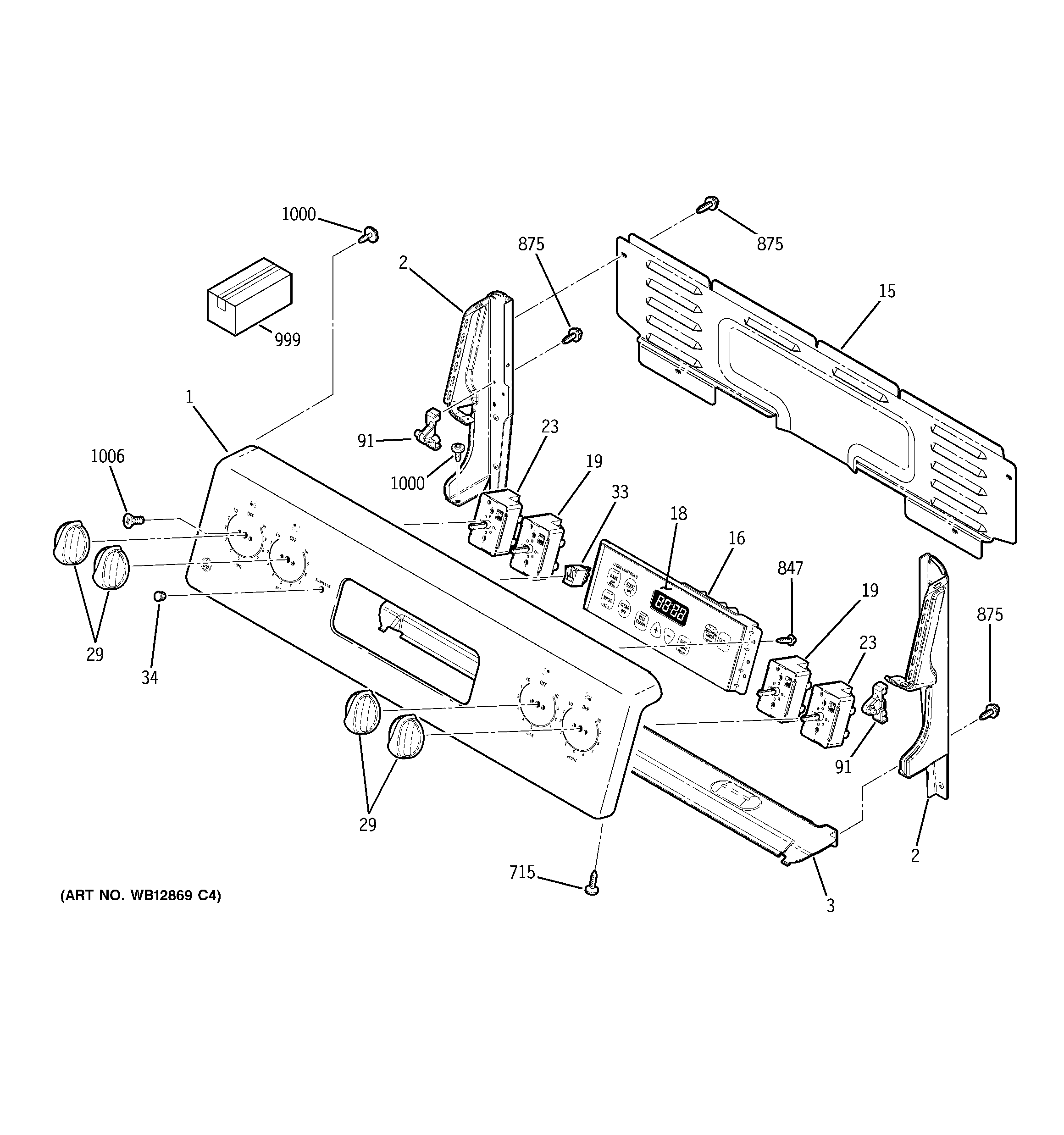 GE JBP23GR4SA control panel diagram