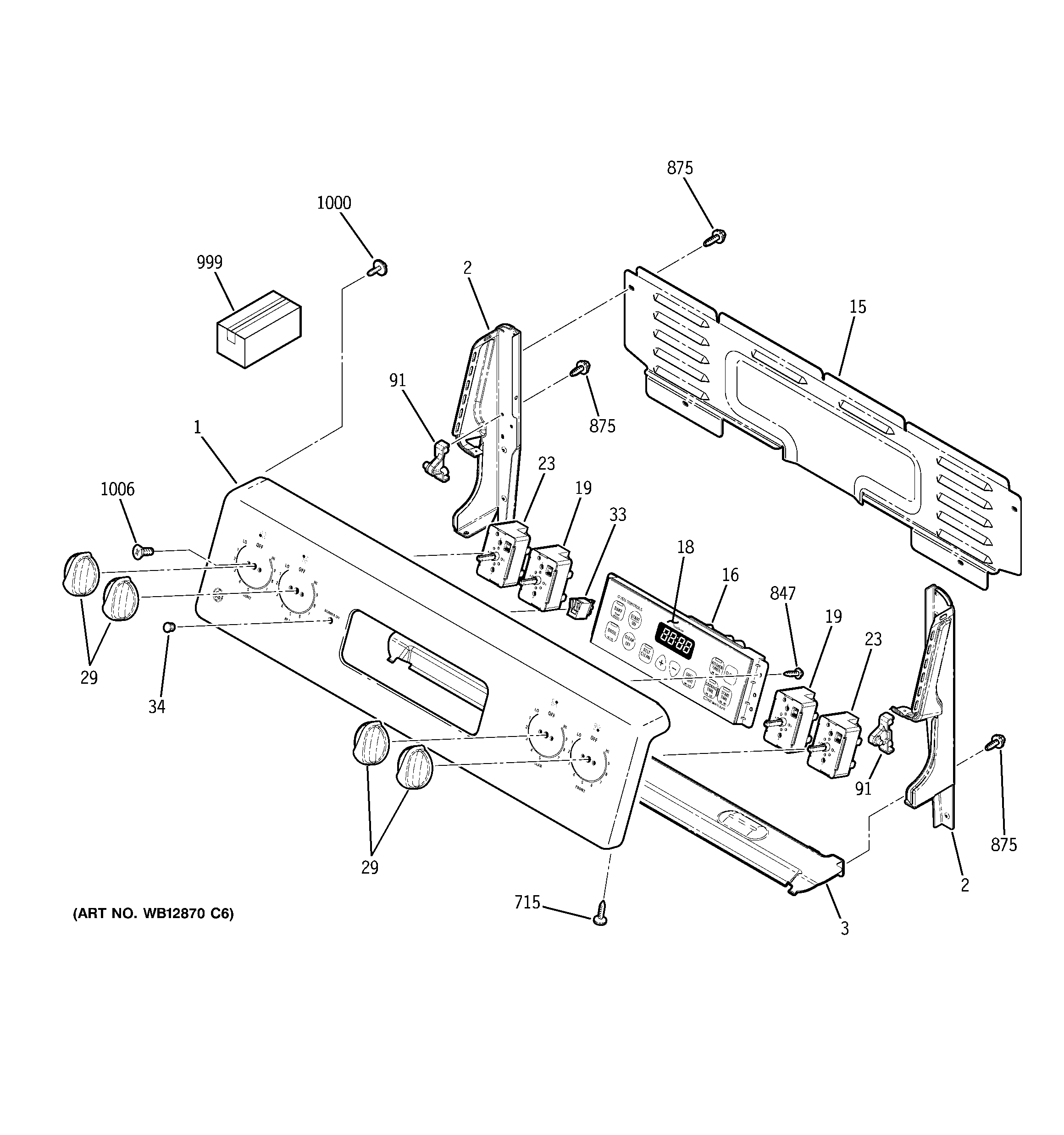 GE JBP28DR3BB control panel diagram