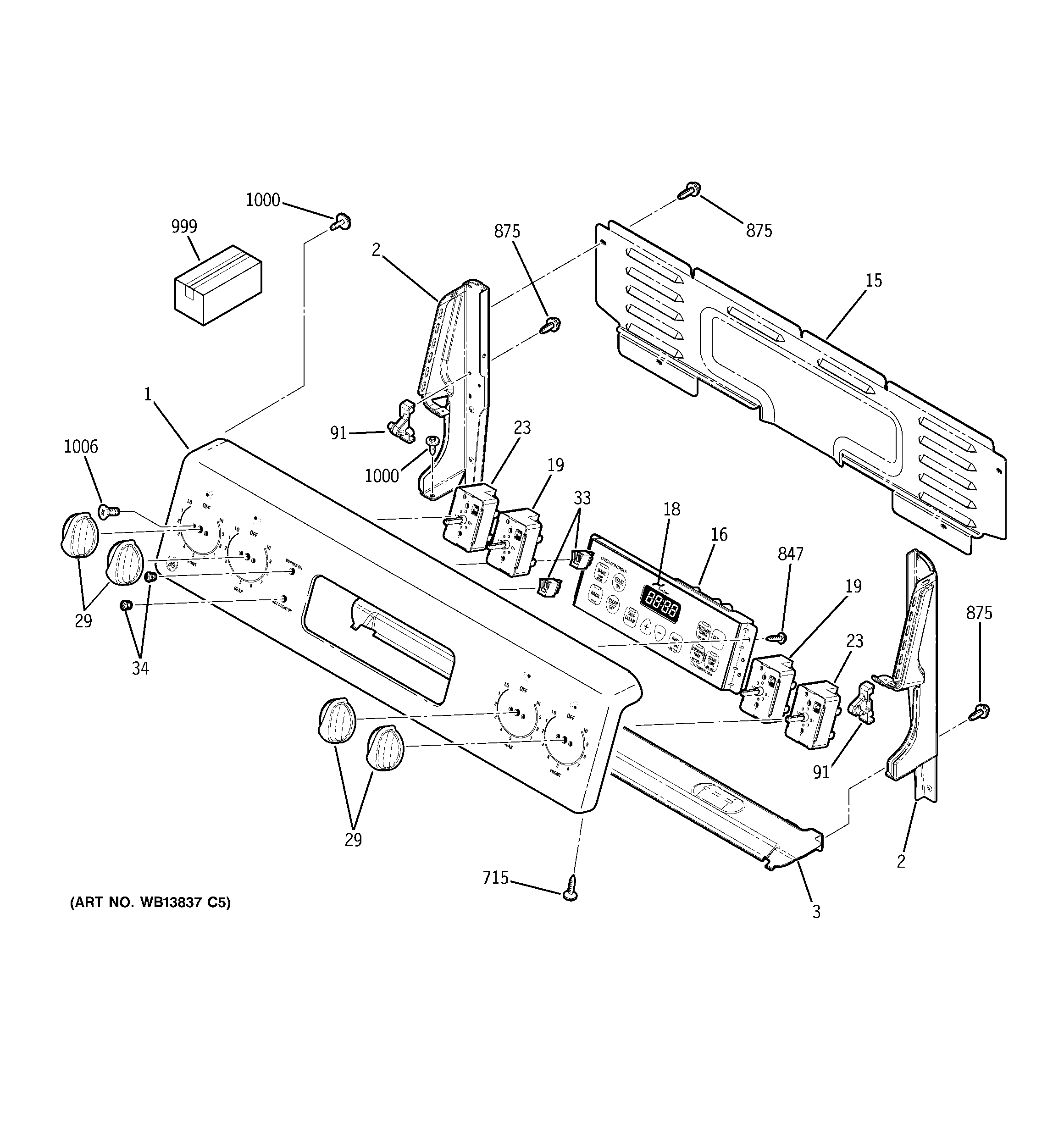 GE JBP28GR3SA control panel diagram