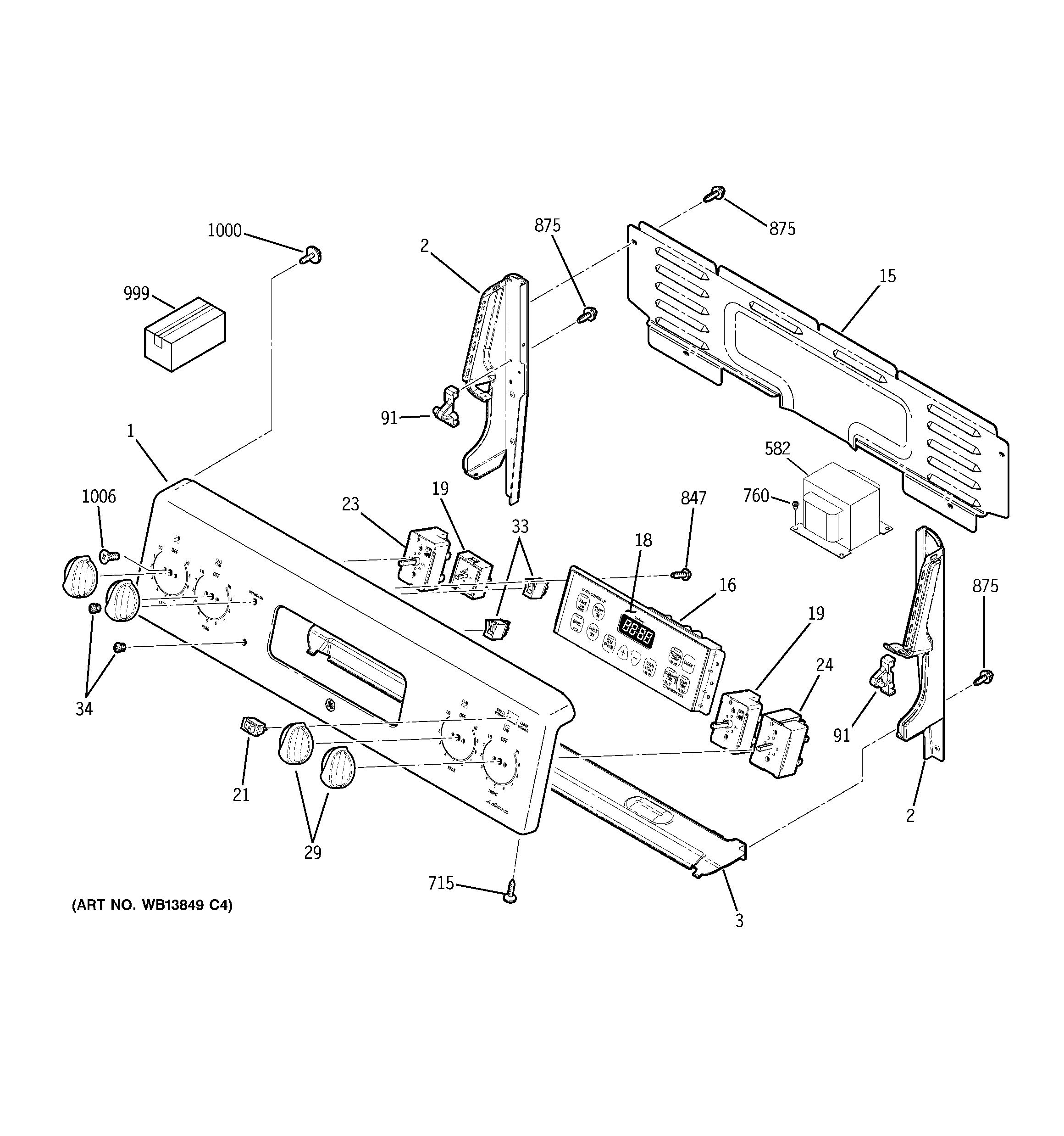 GE JB640DIR5WW control panel diagram