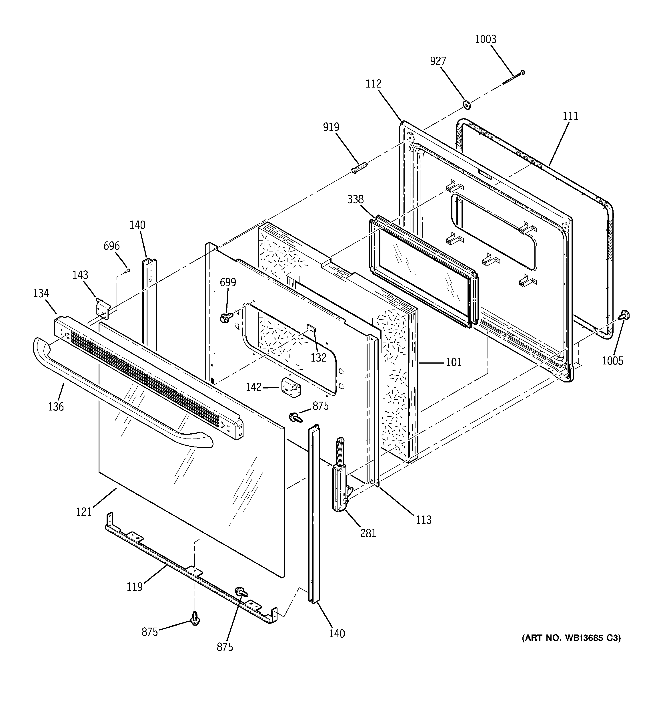GE JBP62BM5WH door diagram