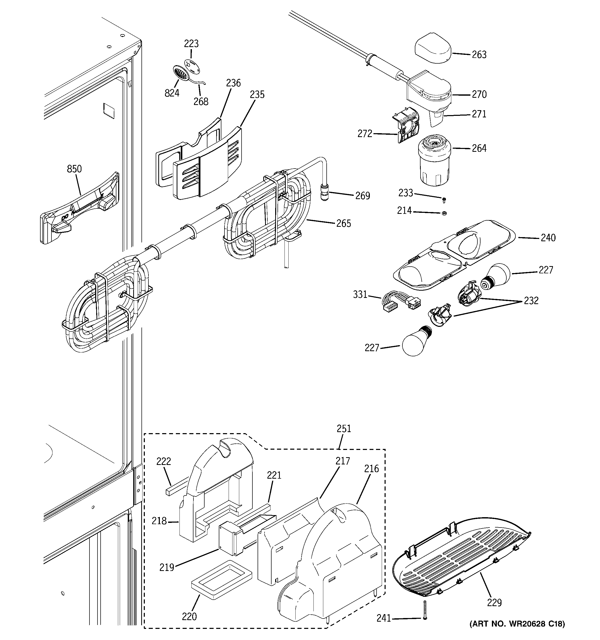 GE PFSE5NJZHDSS fresh food section diagram