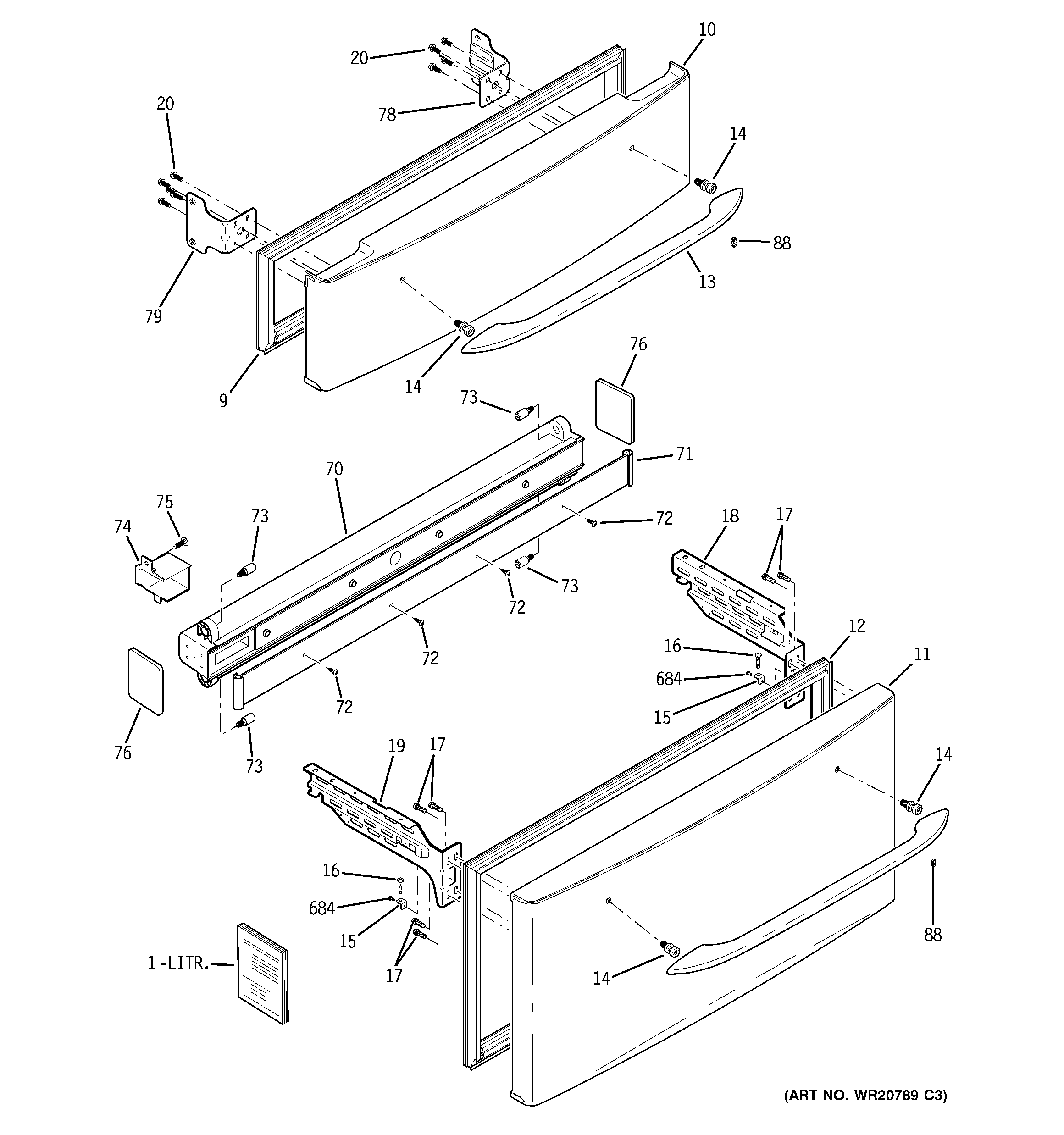 GE PGCS1PJZHSS freezer doors diagram