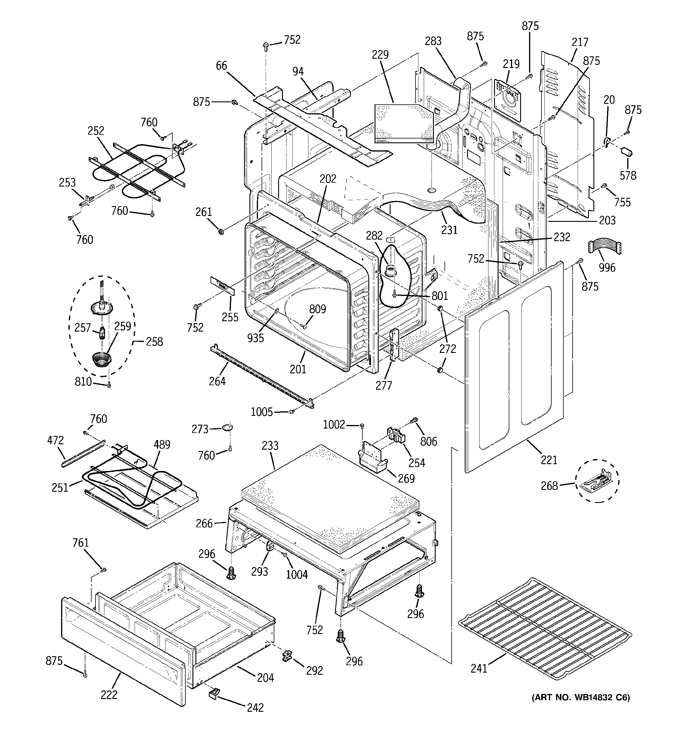 GE JB680DT2WW body parts diagram