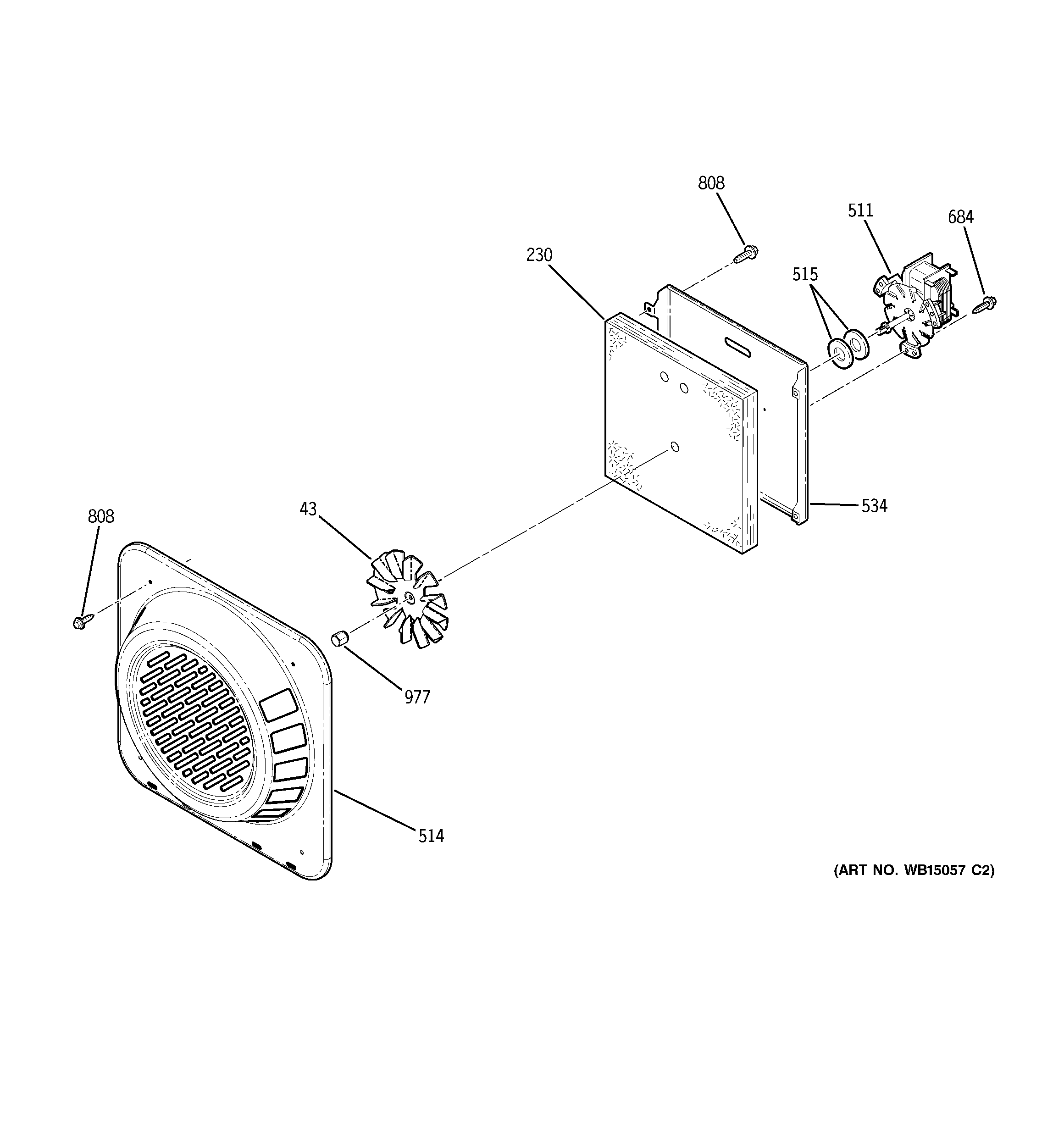 GE JB680DT2WW convection fan diagram