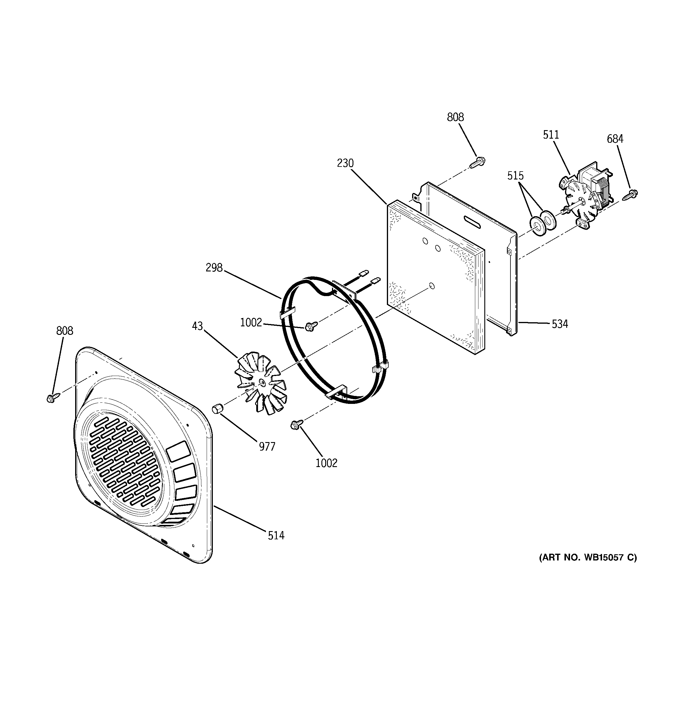 GE JB710TT2WW convection fan diagram