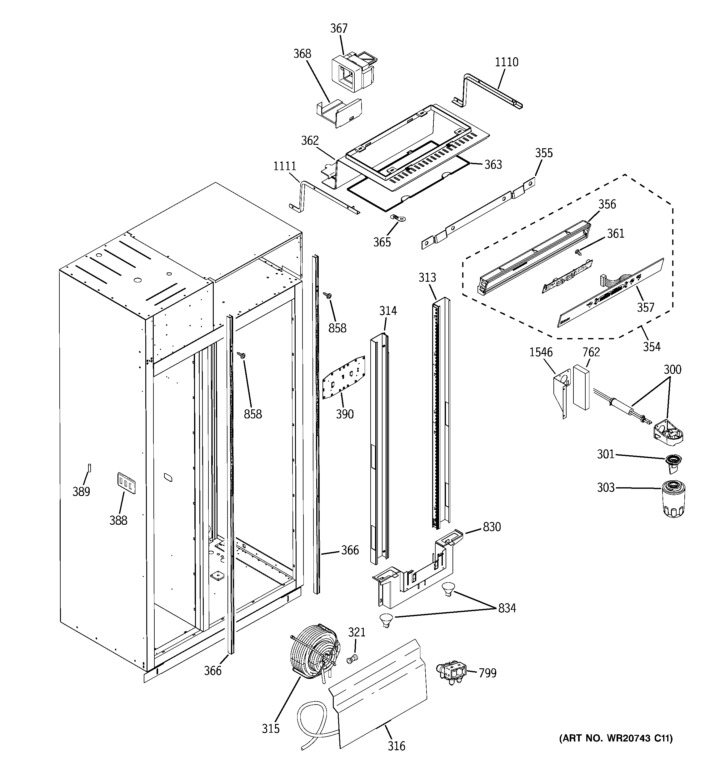 GE ZISS360DXBSS fresh food section diagram