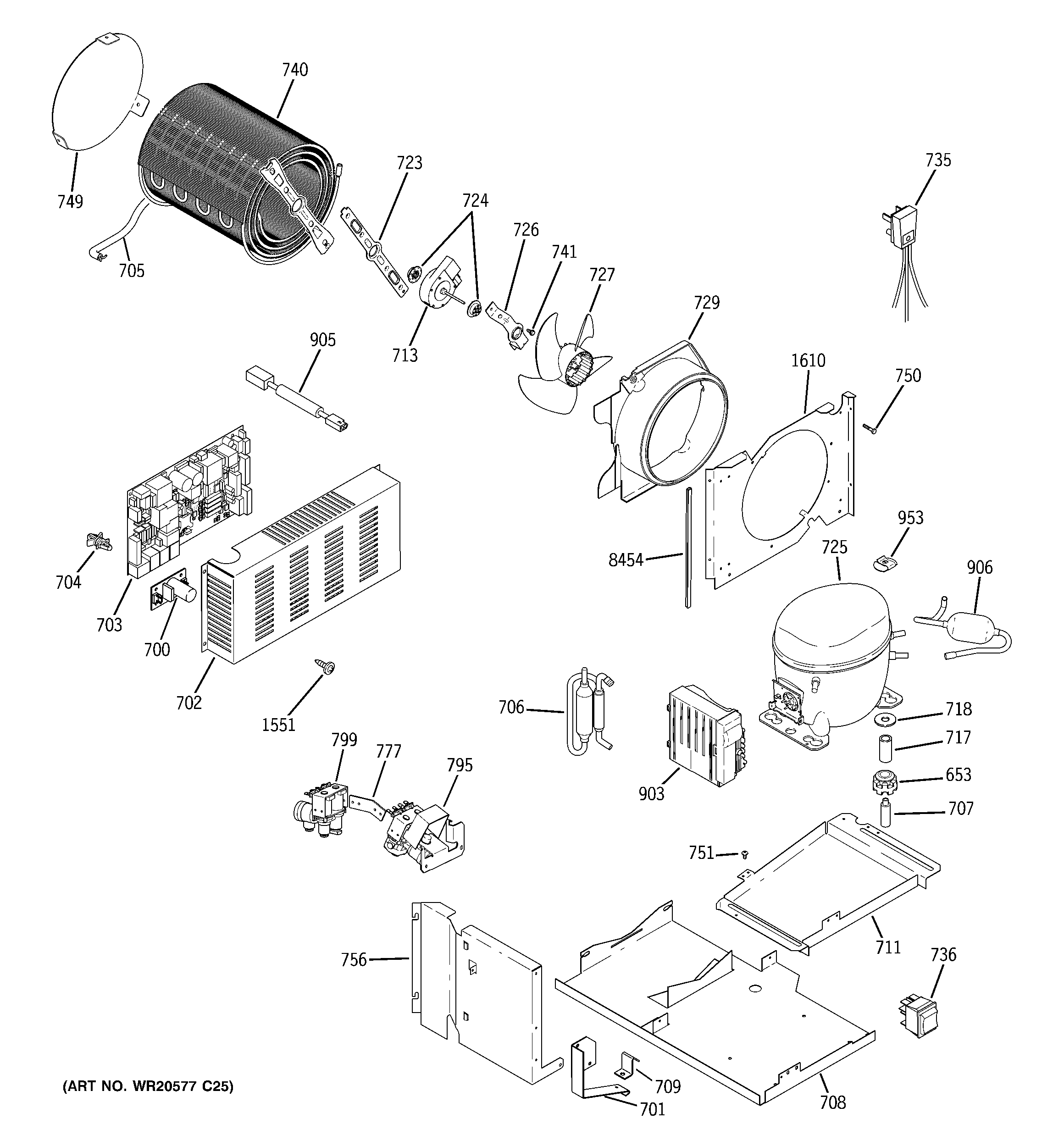 GE ZISS420DXBSS sealed system & mother board diagram