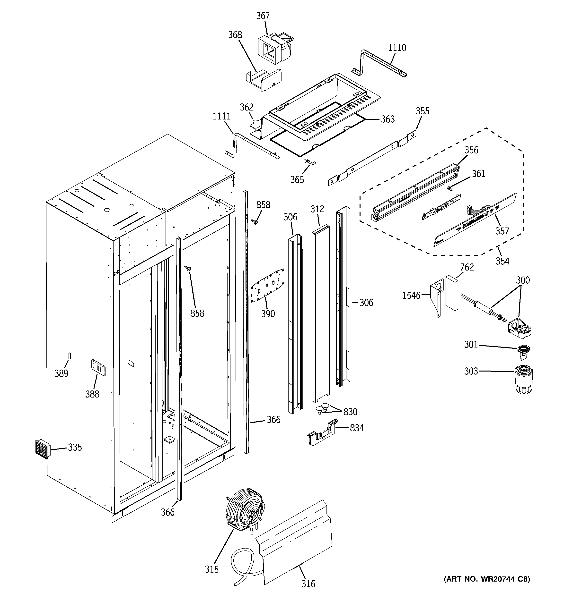 GE ZISS420DXBSS fresh food section diagram