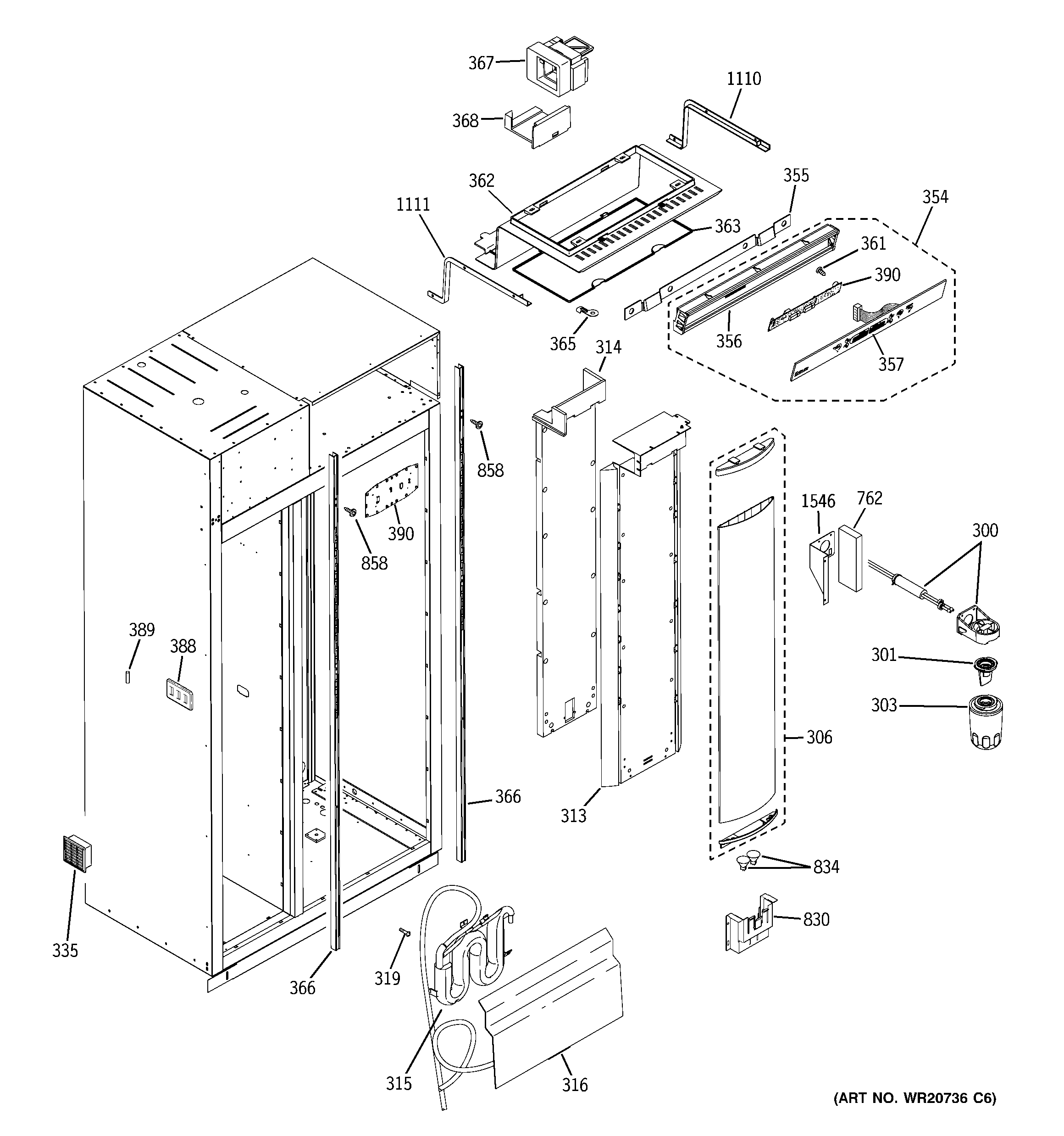 GE ZISW360DXB fresh food section diagram
