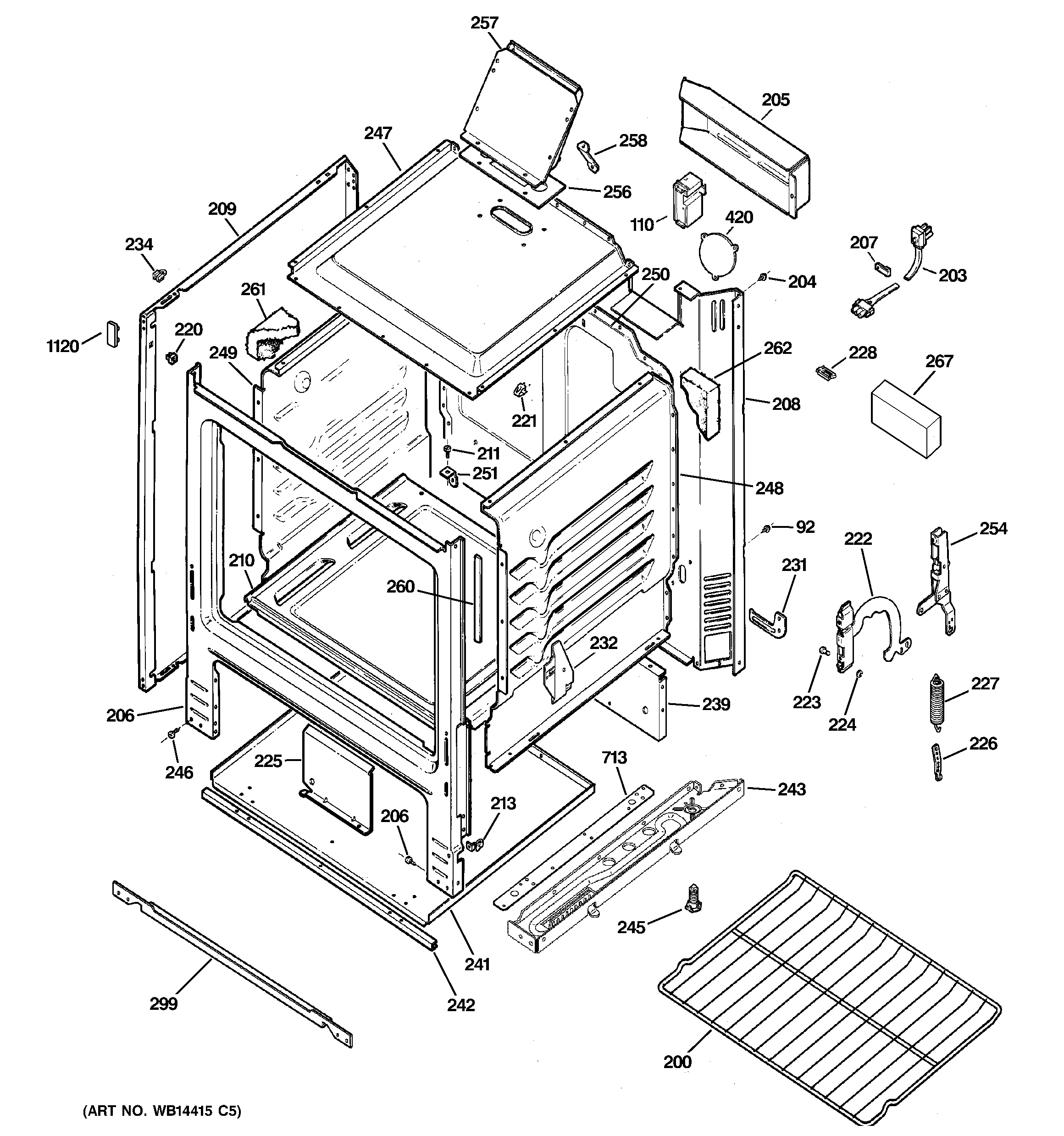 GE AGBS300EP2BB body parts diagram
