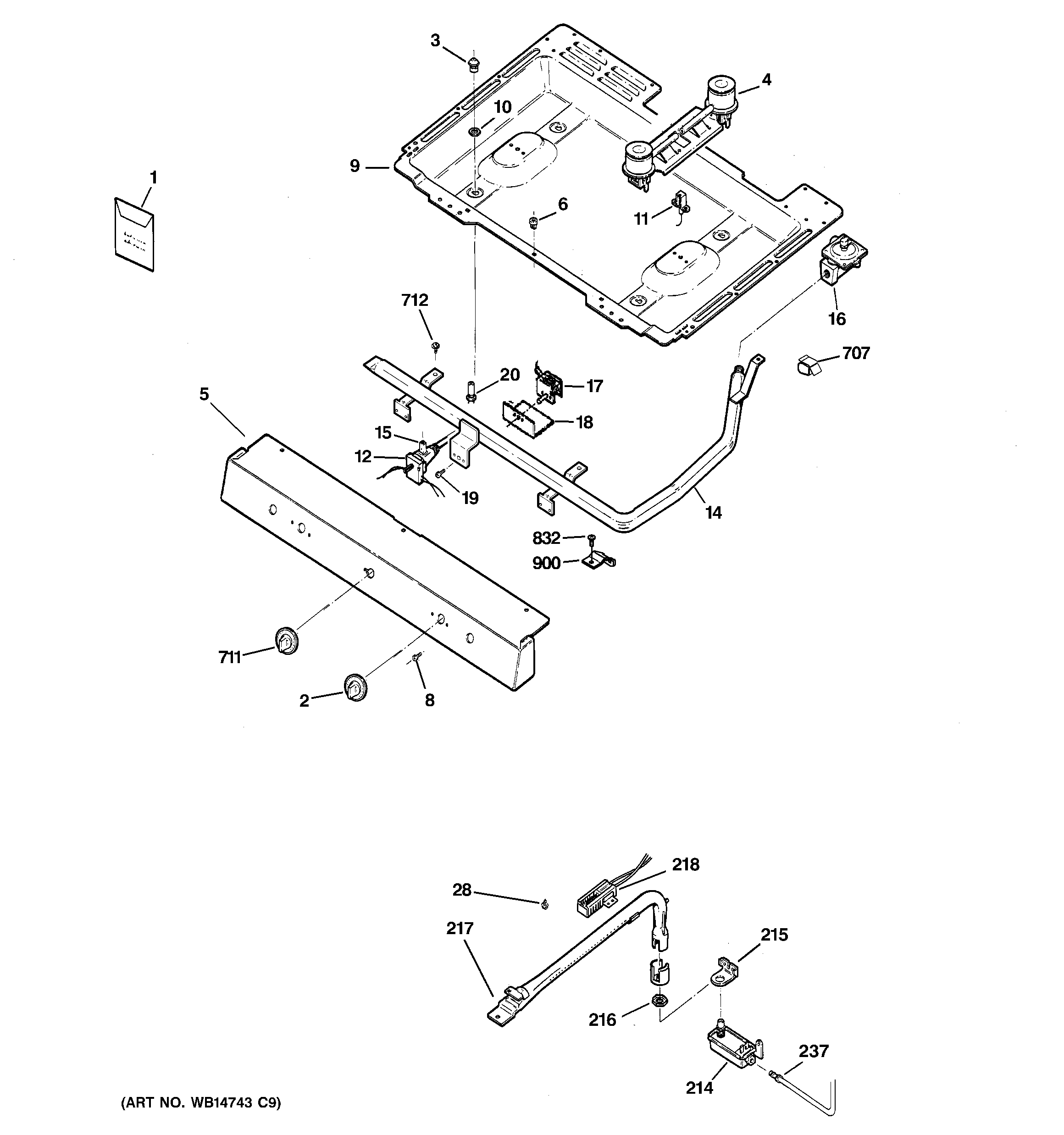 Hotpoint RGB524PET2WH gas & burner parts diagram
