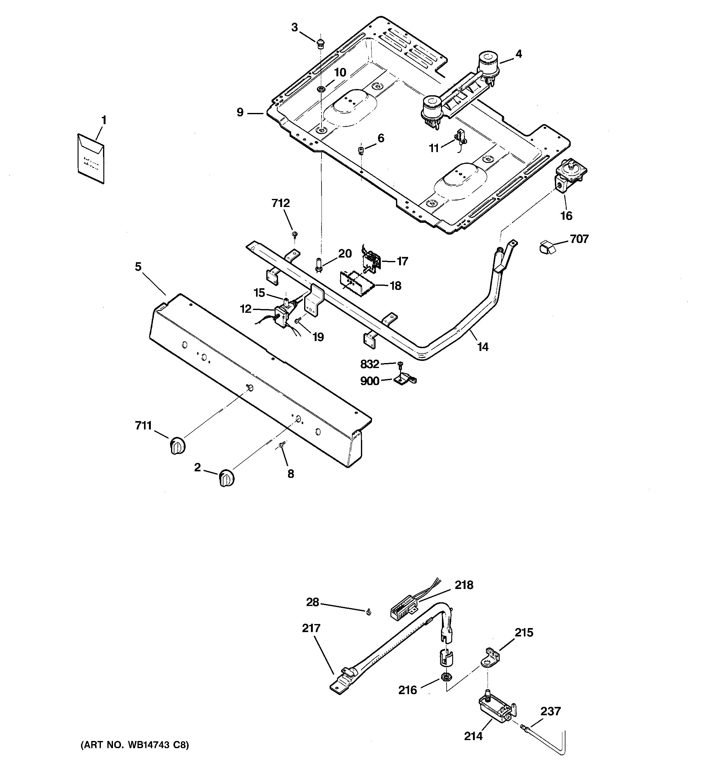 Hotpoint RGB508PET1WH gas & burner parts diagram