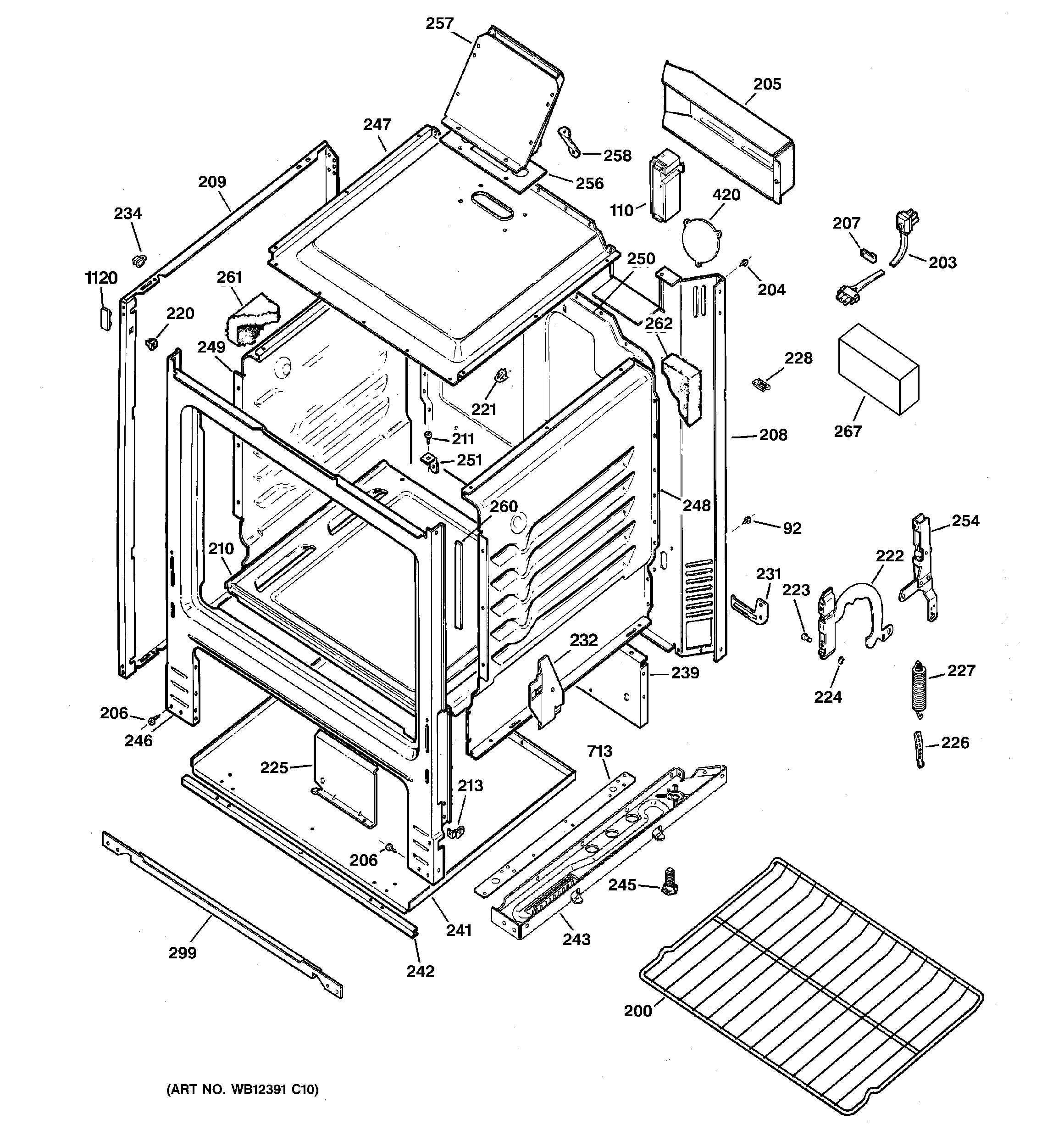 Hotpoint RGB508PET1WH body parts diagram