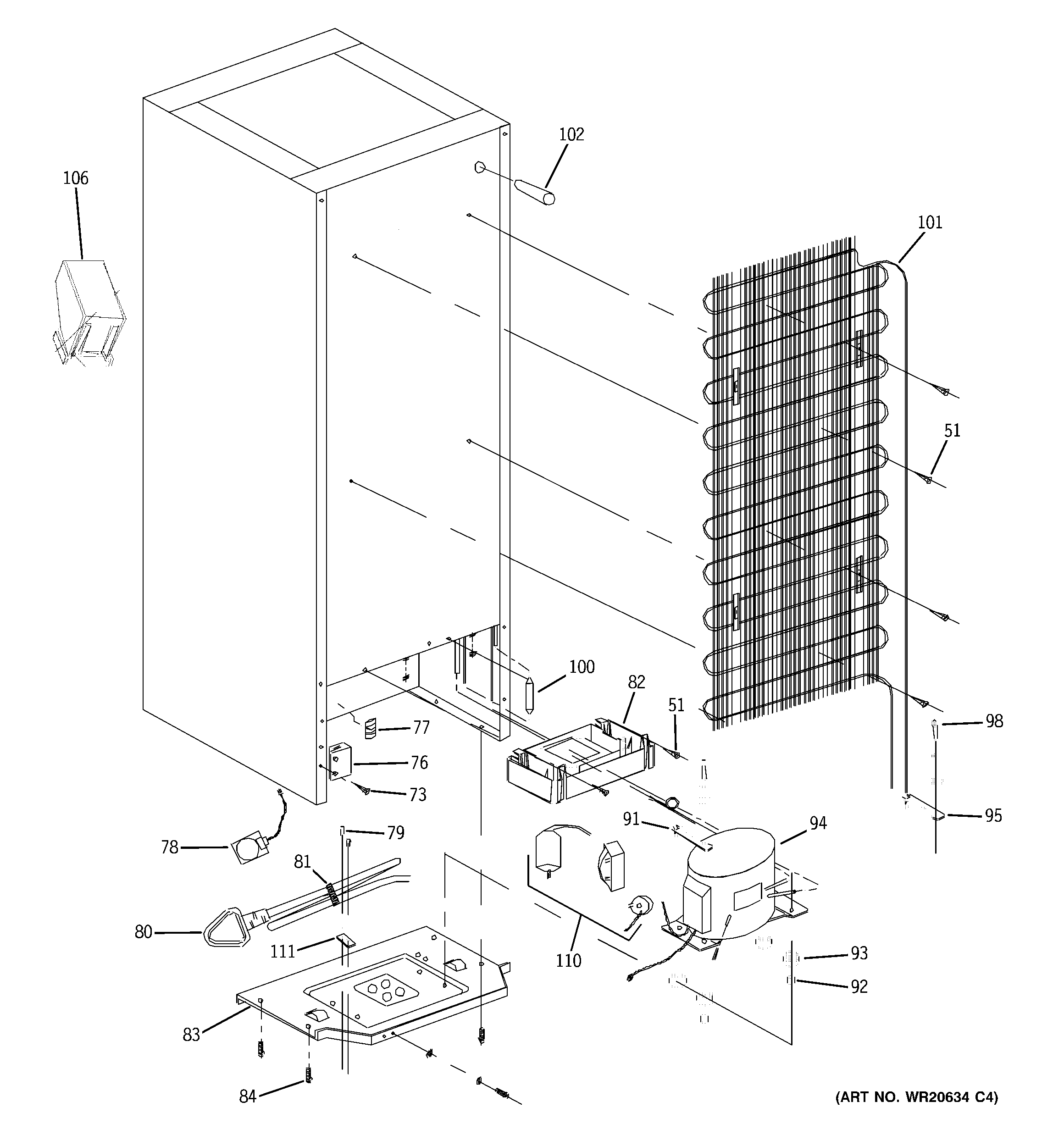 GE GTR12HBDWW unit parts diagram