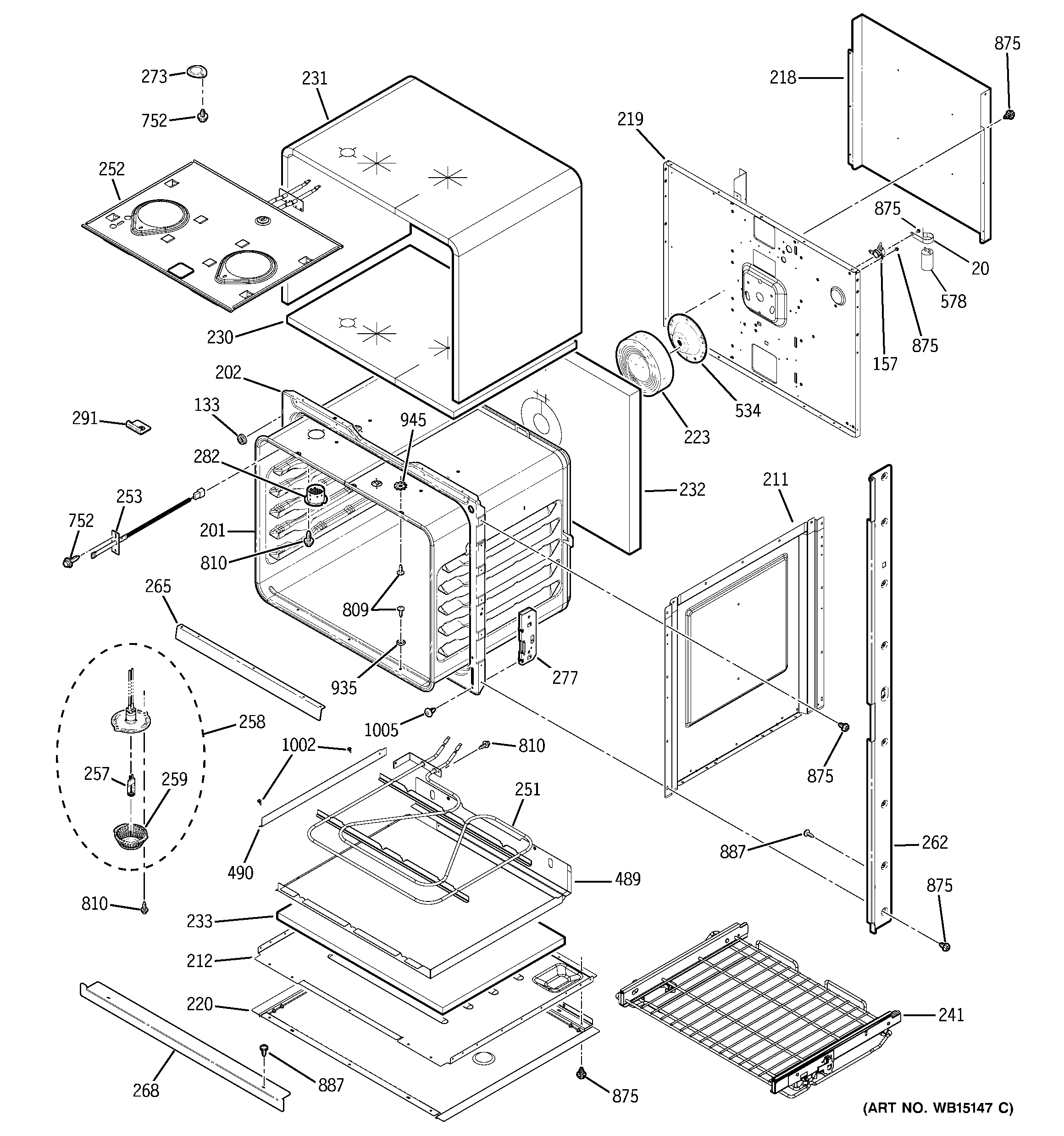 GE PT956SR2SS lower oven diagram