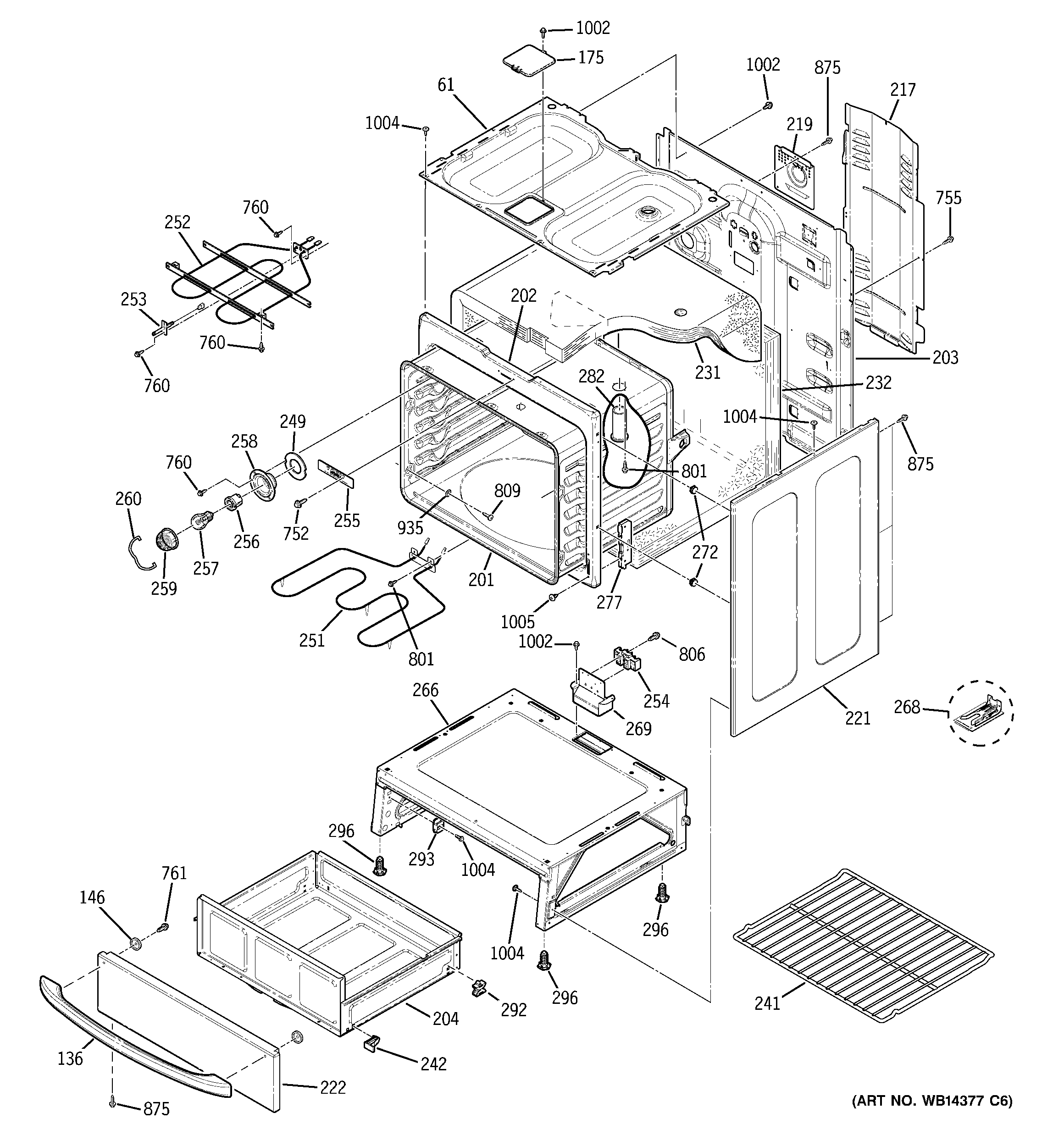 GE JBP35SIM5SS body parts diagram