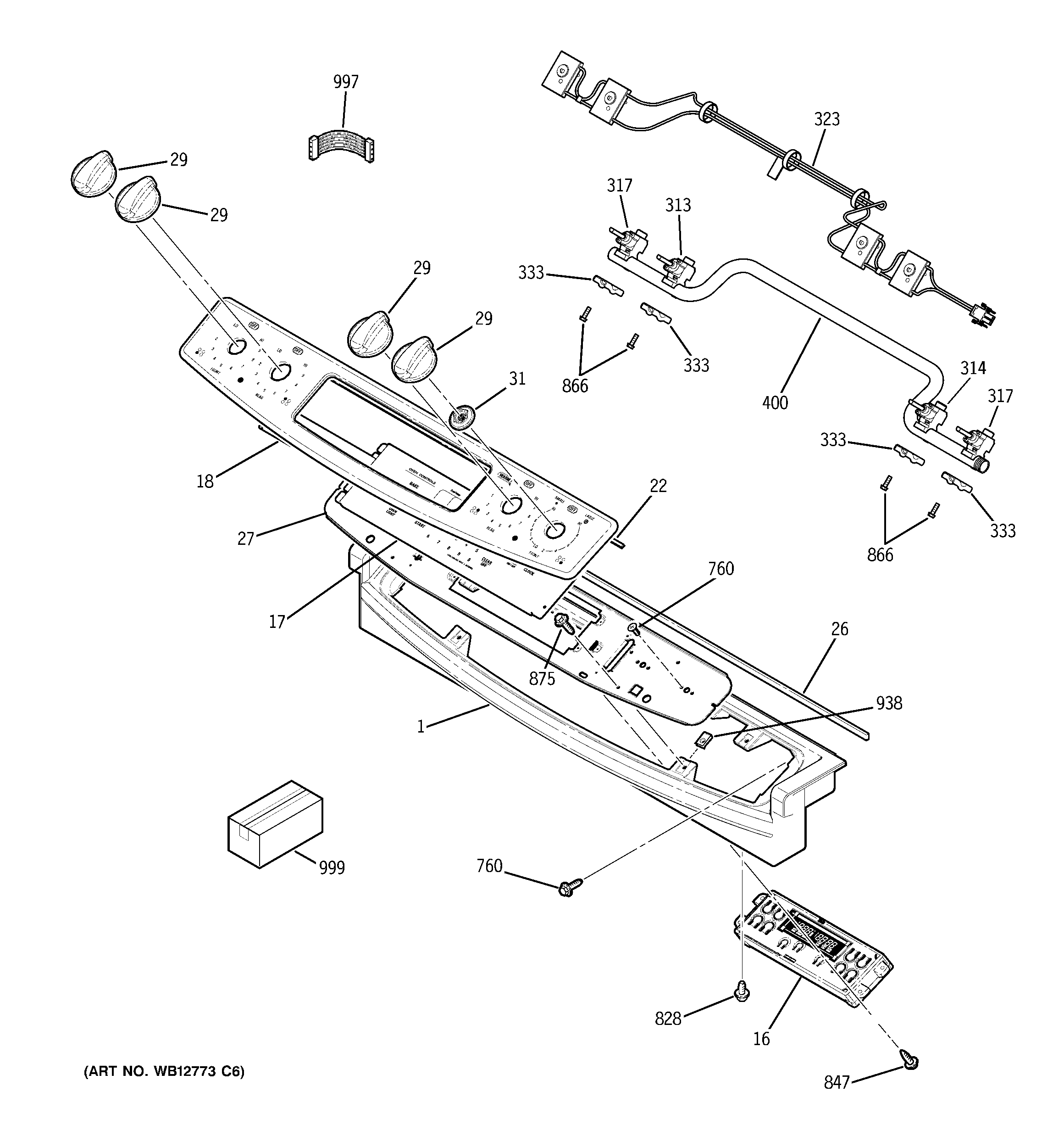 GE JGSP42DET2WW control panel diagram