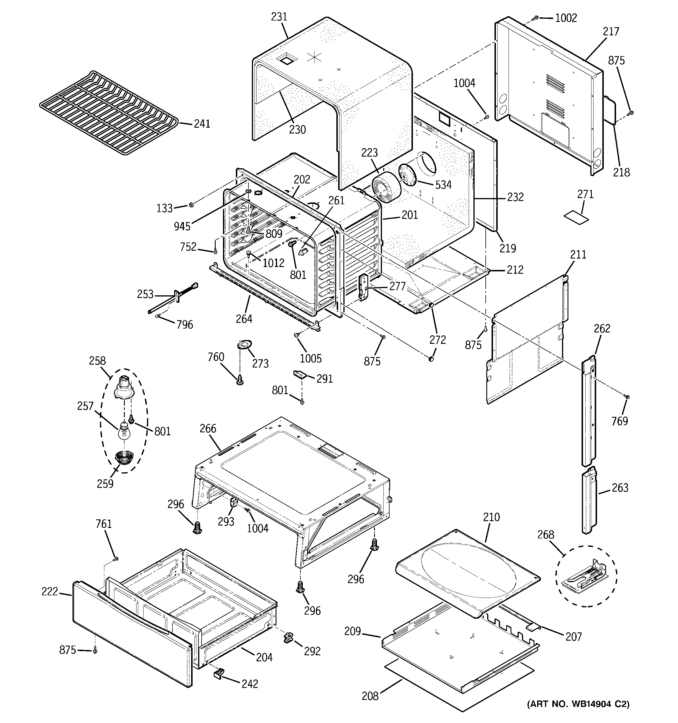 GE PGS908DEP4WW body parts diagram