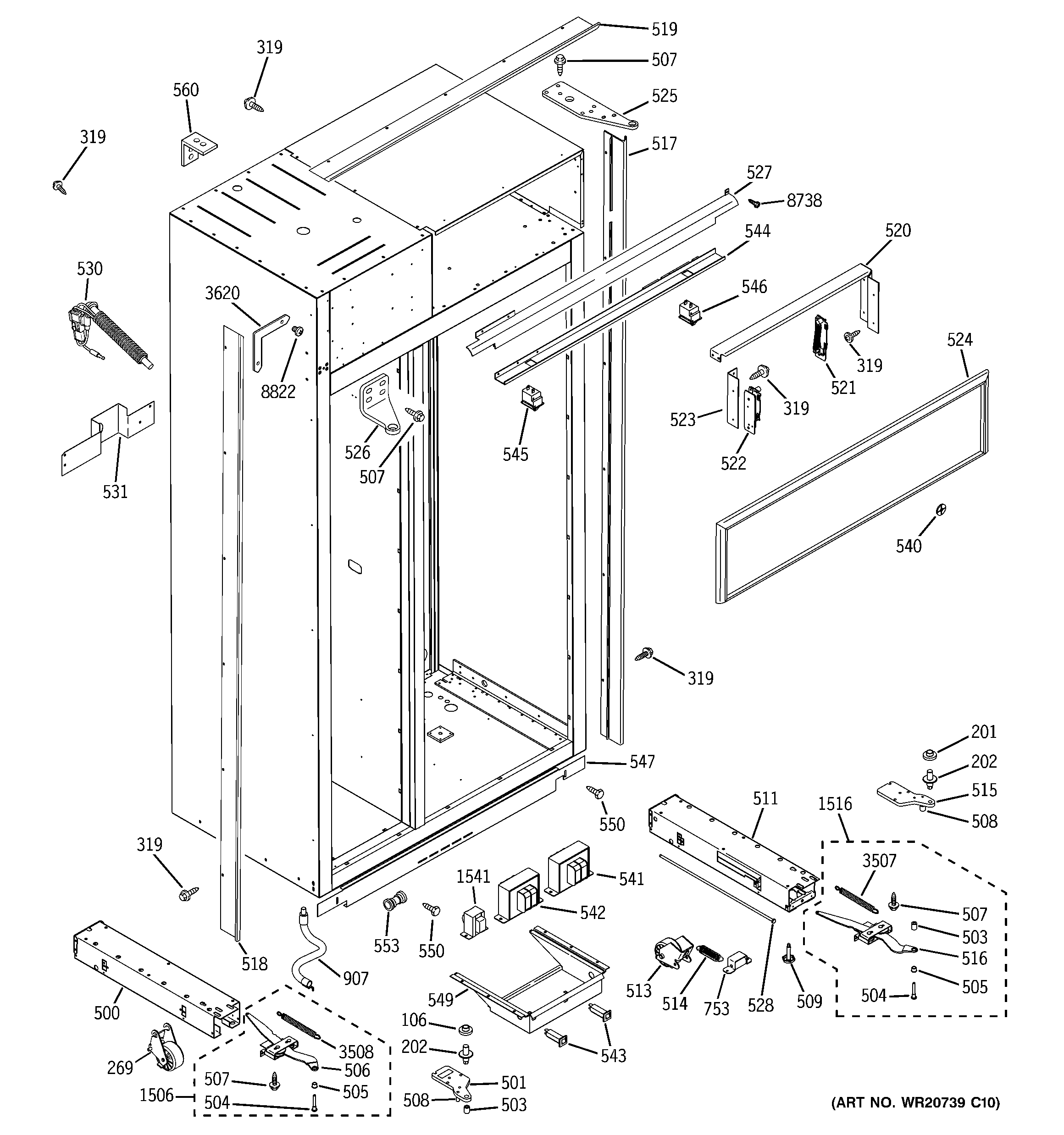 GE ZISW420DXA case parts diagram