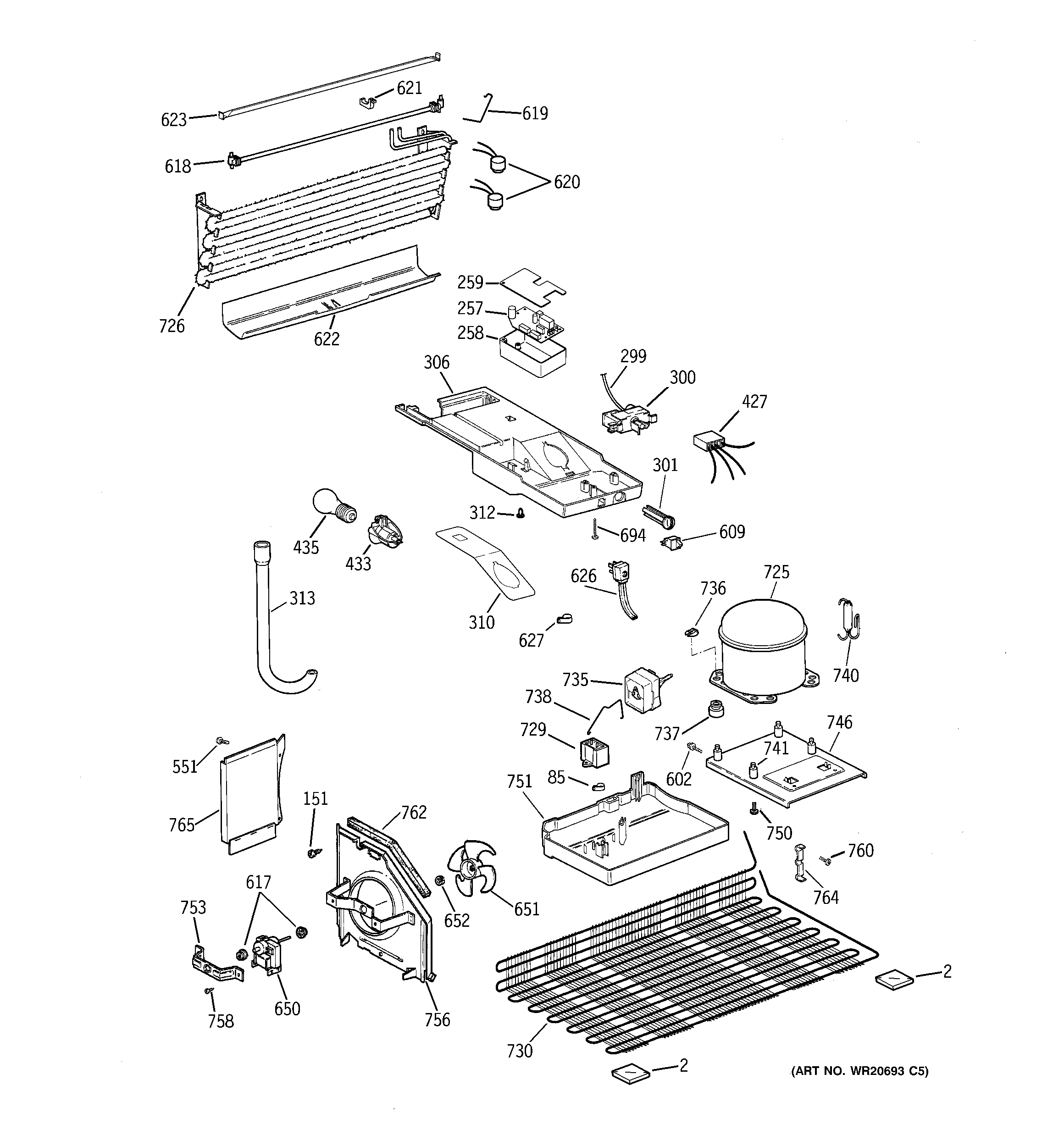 GE GTH18HBTZRBB unit parts diagram