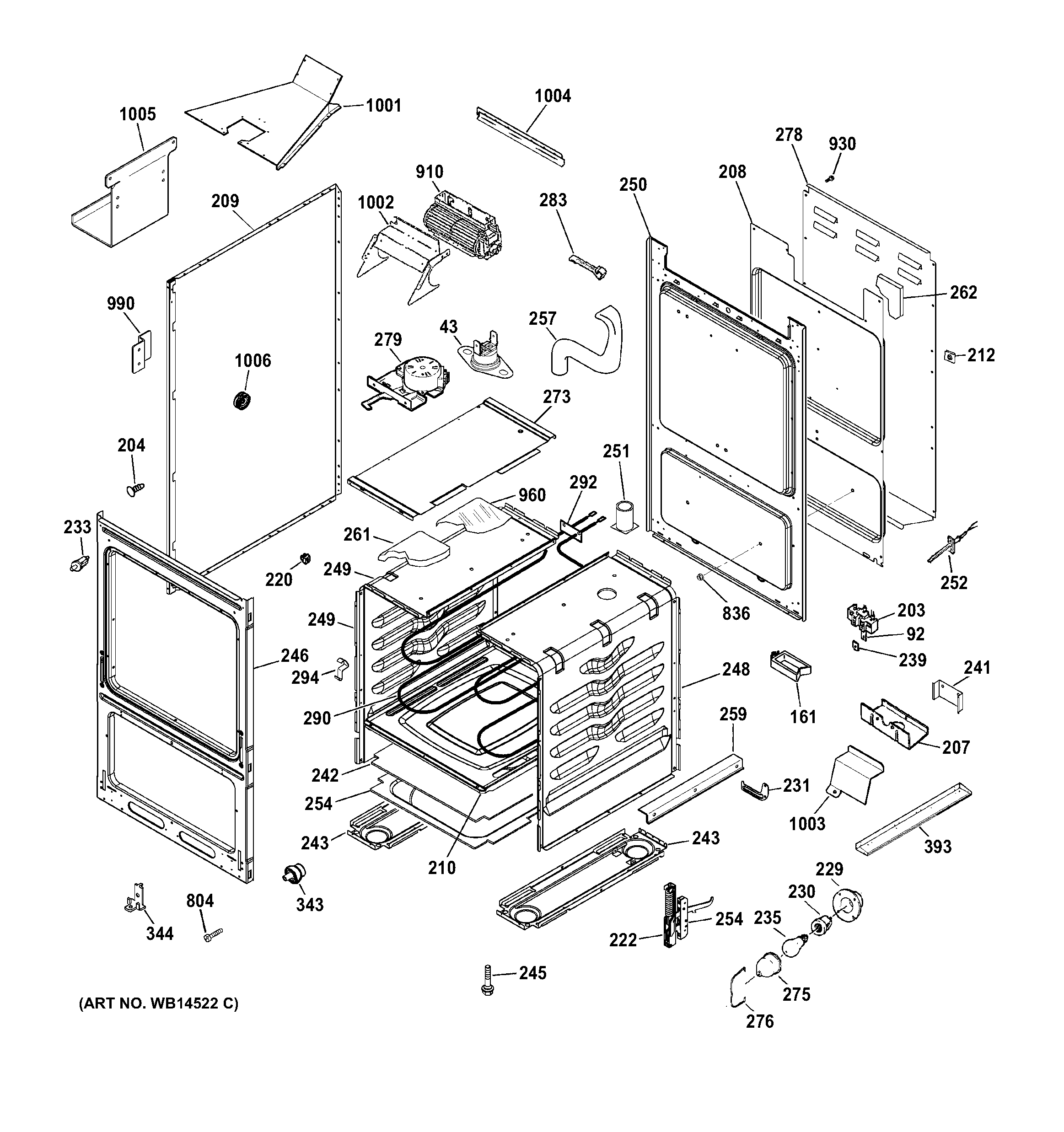 GE JAP02SN1SS body parts diagram