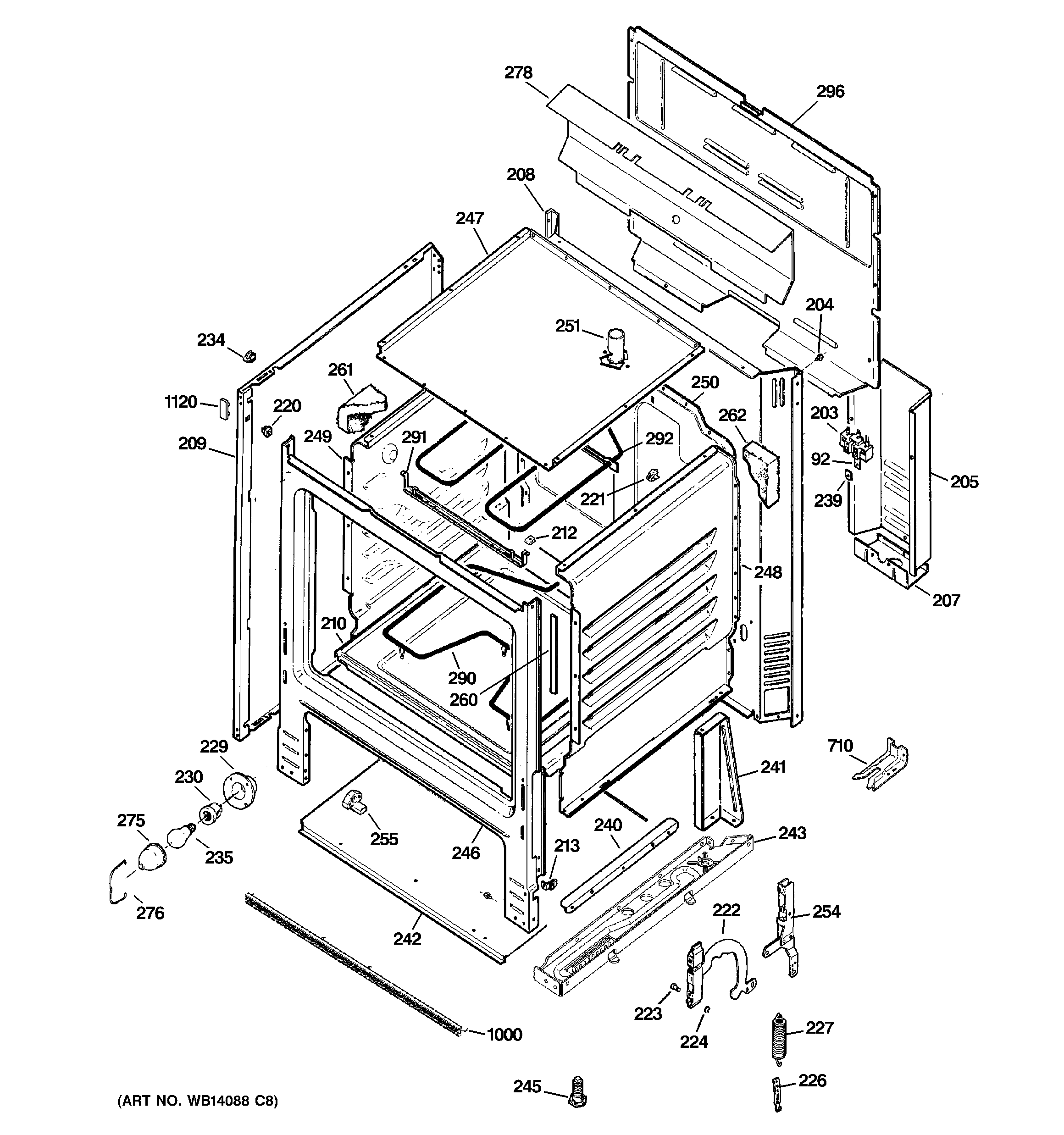 GE JBS07M1CC body parts diagram