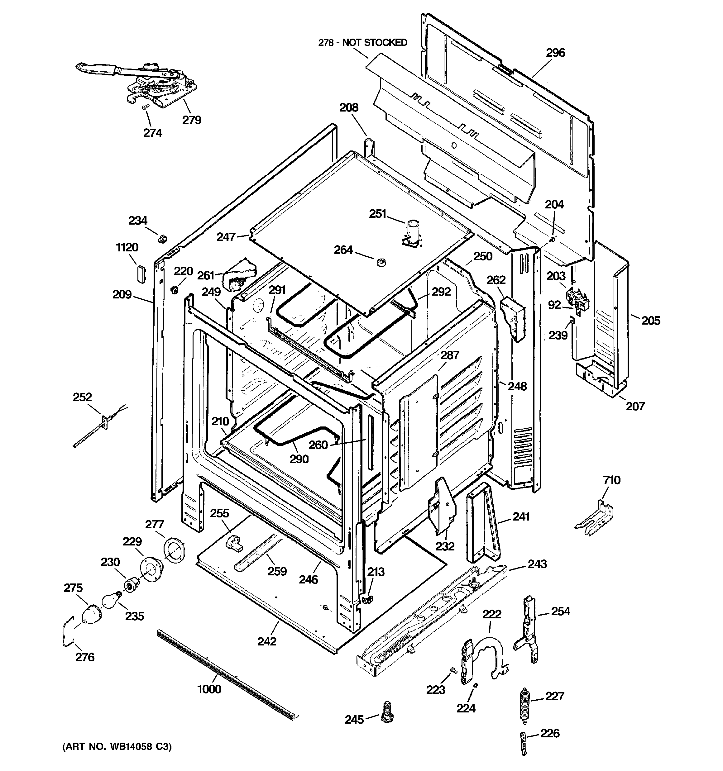 GE JBP22BK5CT body parts diagram