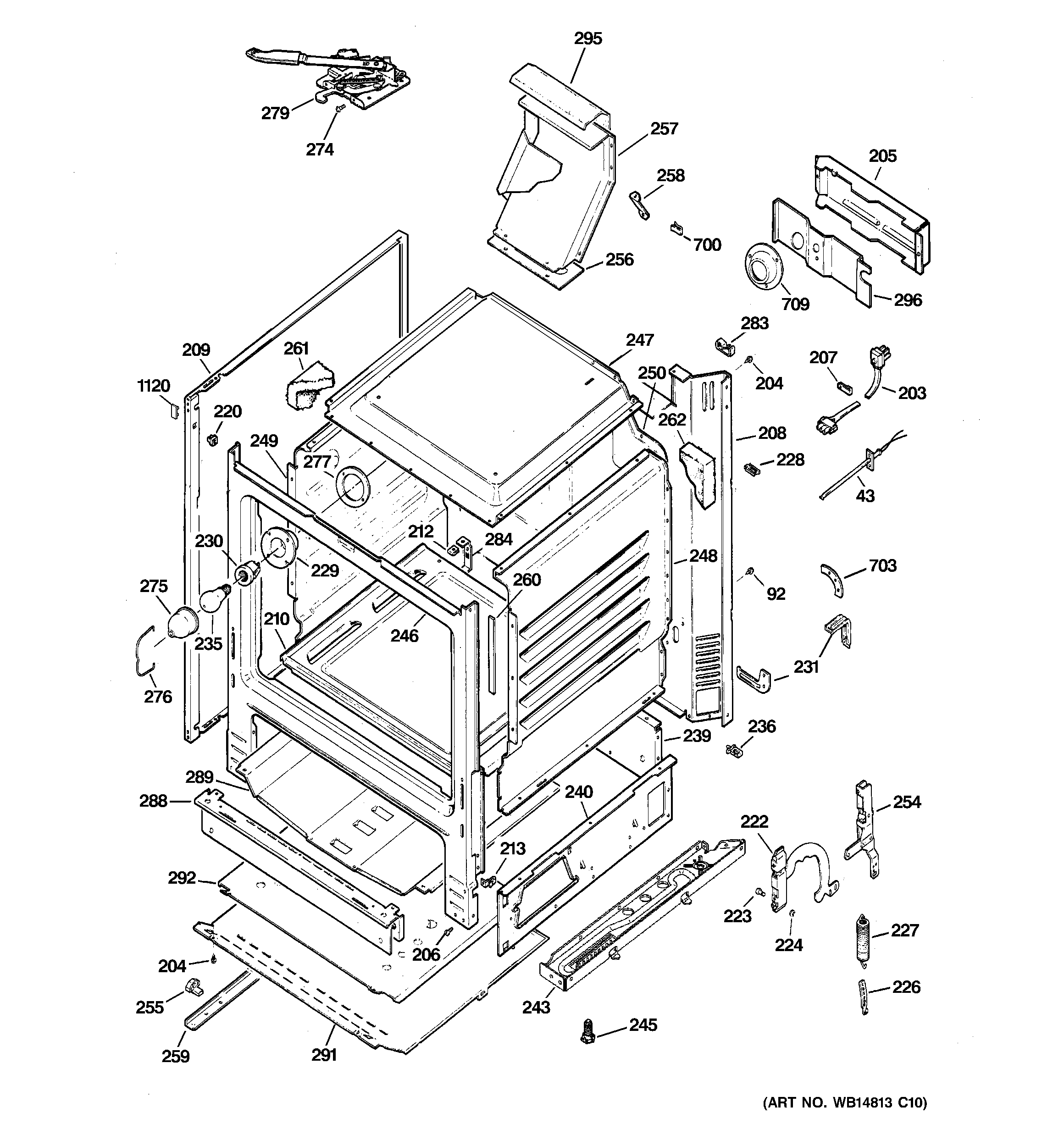 GE JGB300DEP5WW body parts diagram