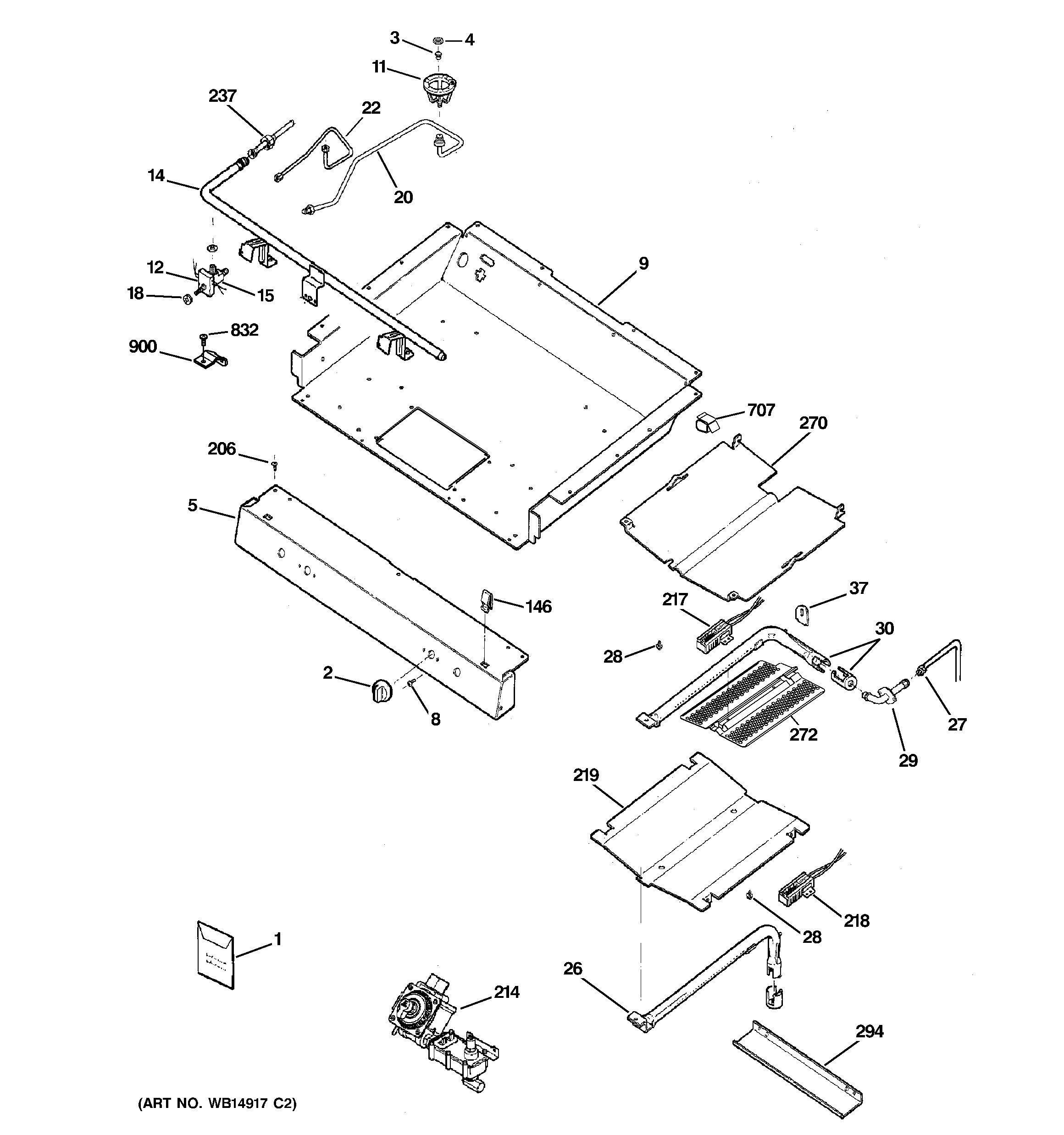 GE JGBP28WEKDWW gas & burner parts diagram