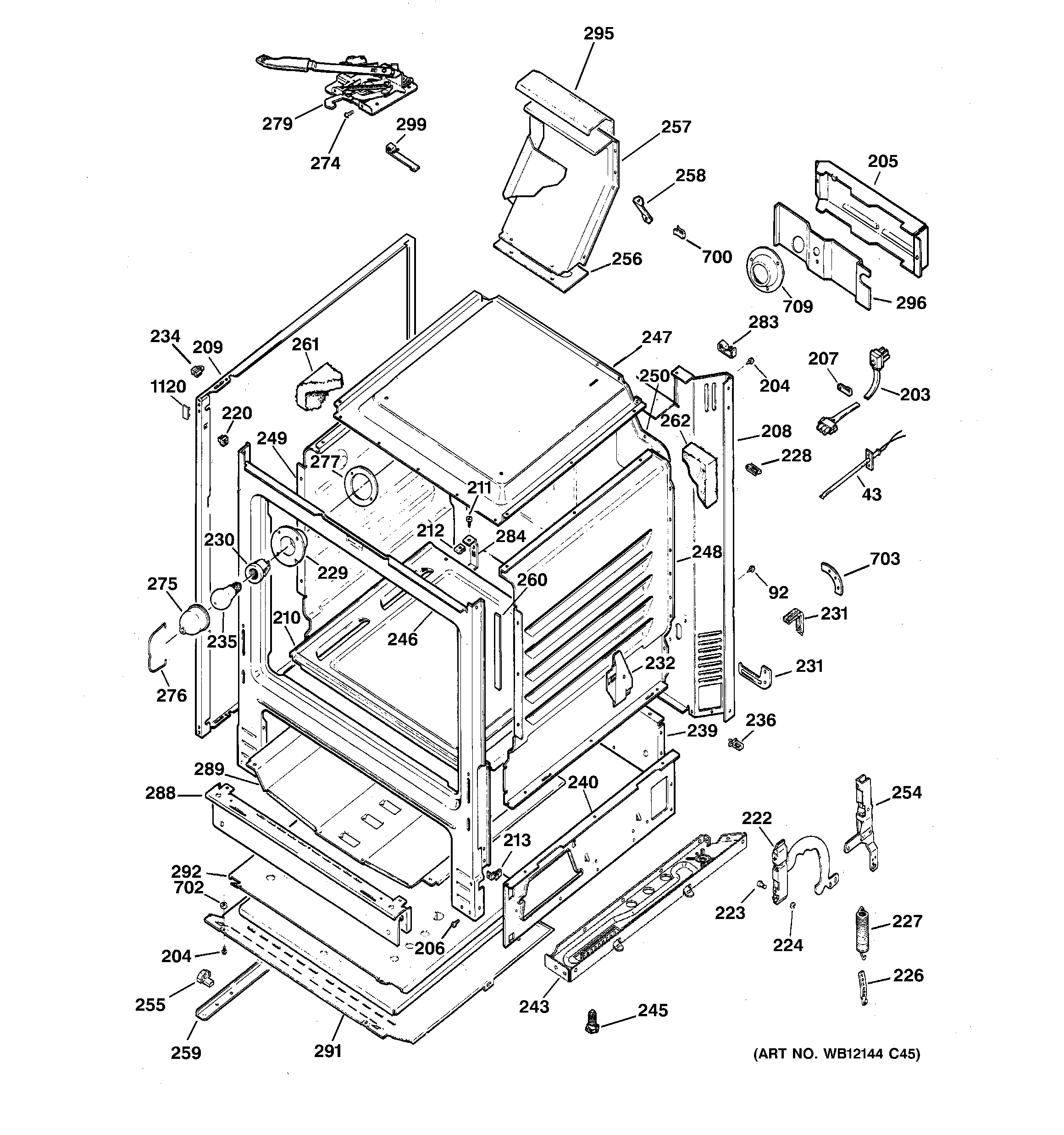 GE JGBP28WEKDWW body parts diagram