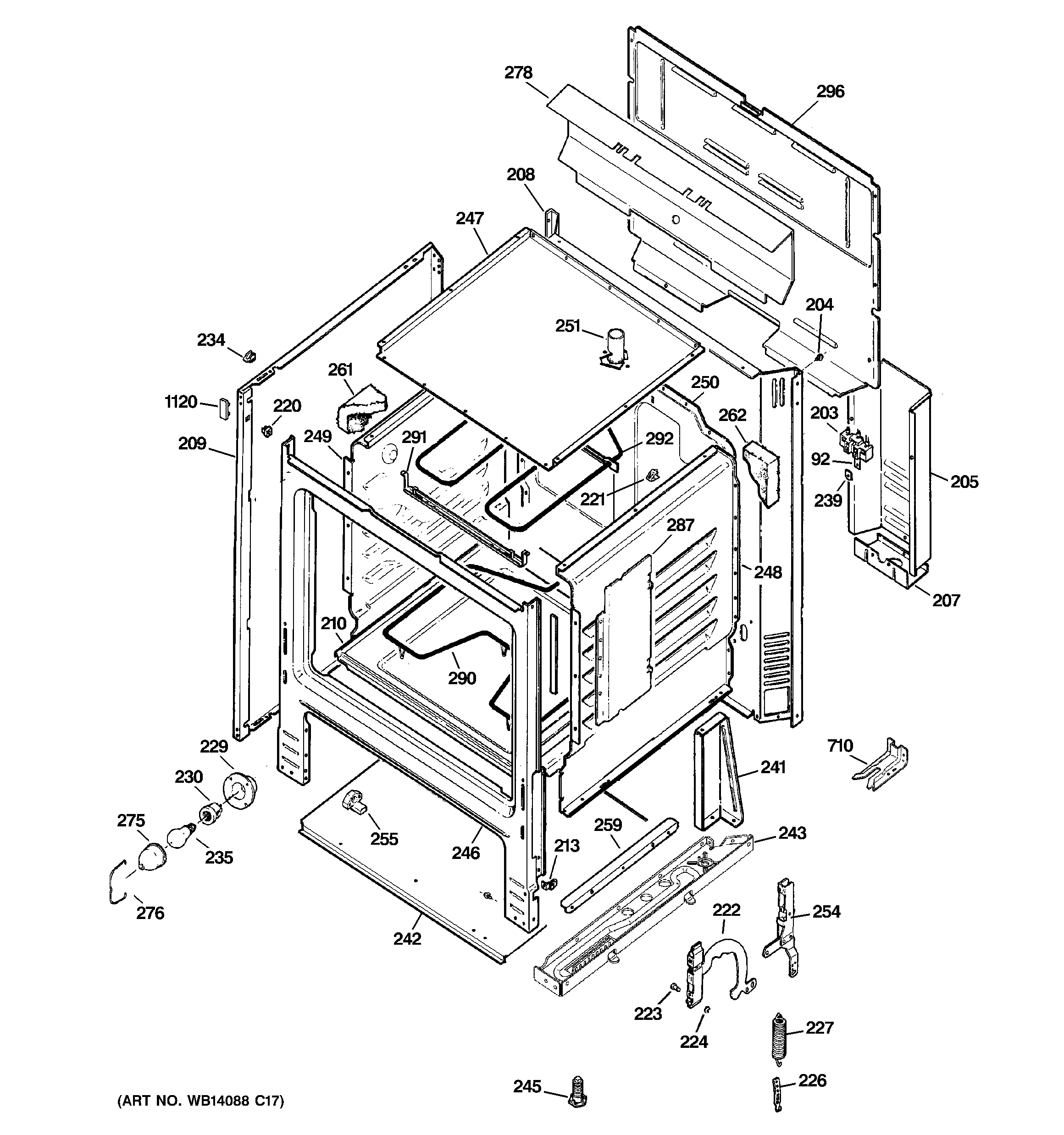 Hotpoint RB540SP2SA body parts diagram