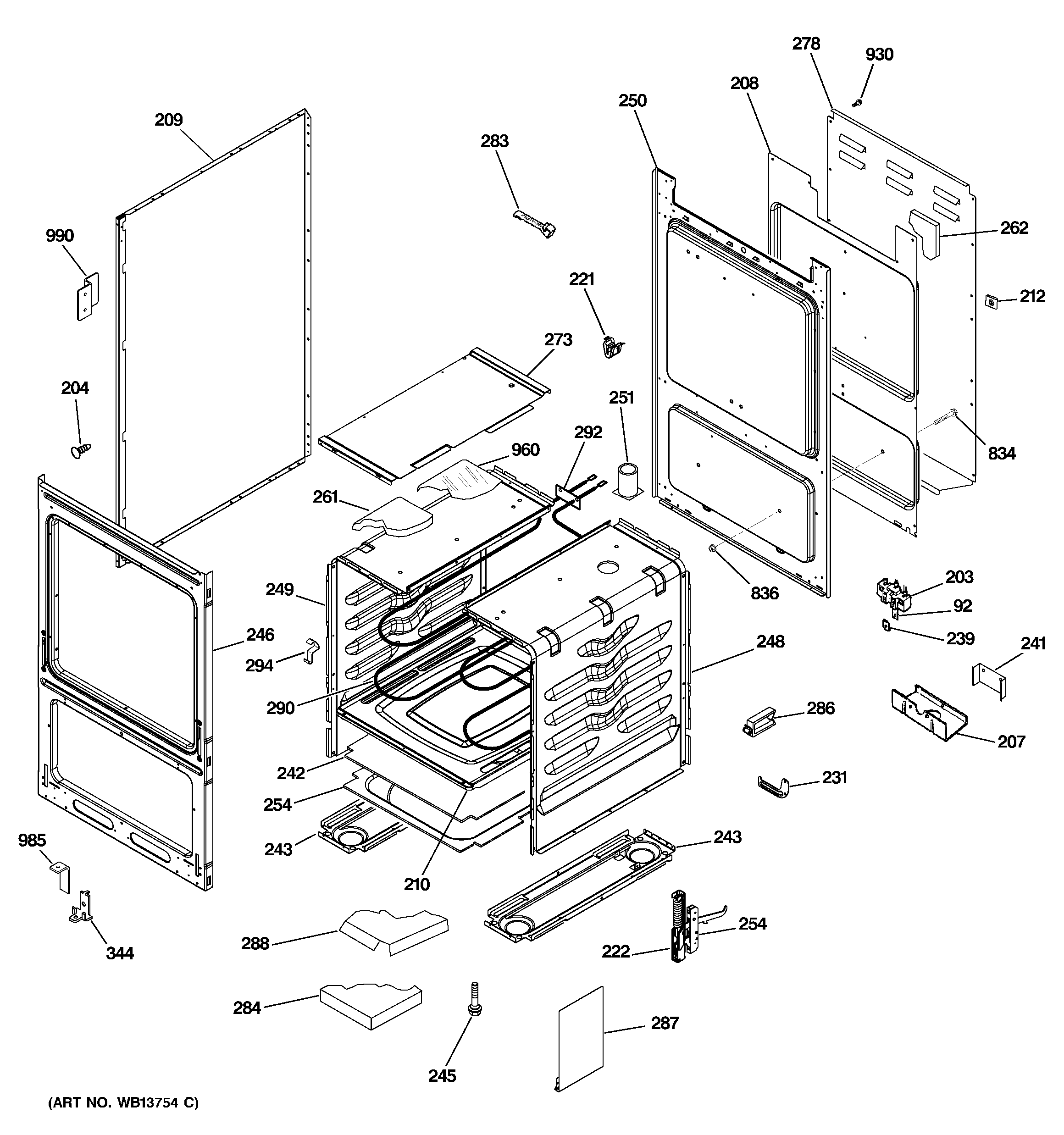 Hotpoint RA720K1WH body parts diagram