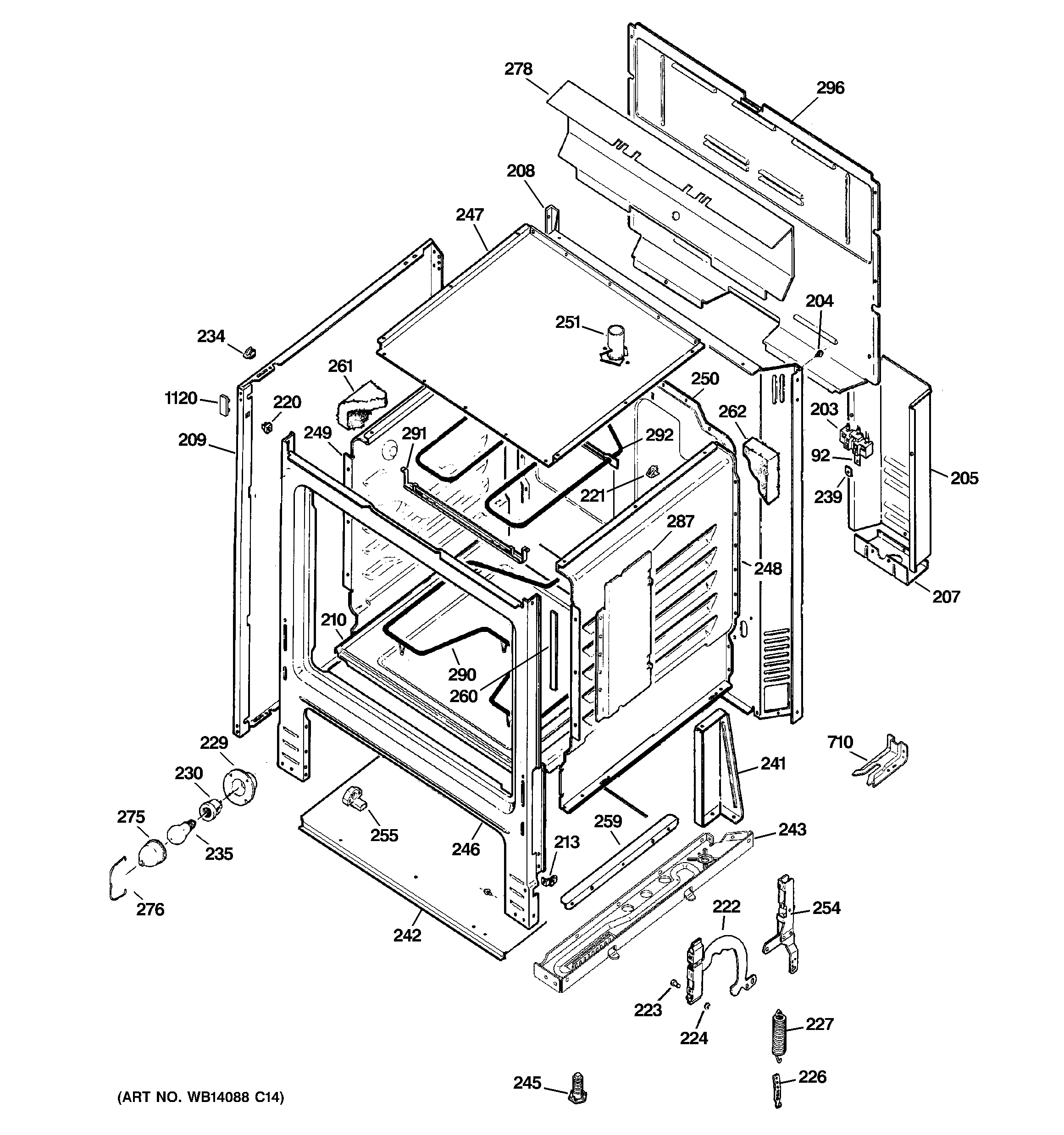 Hotpoint RB536DP1BB body parts diagram