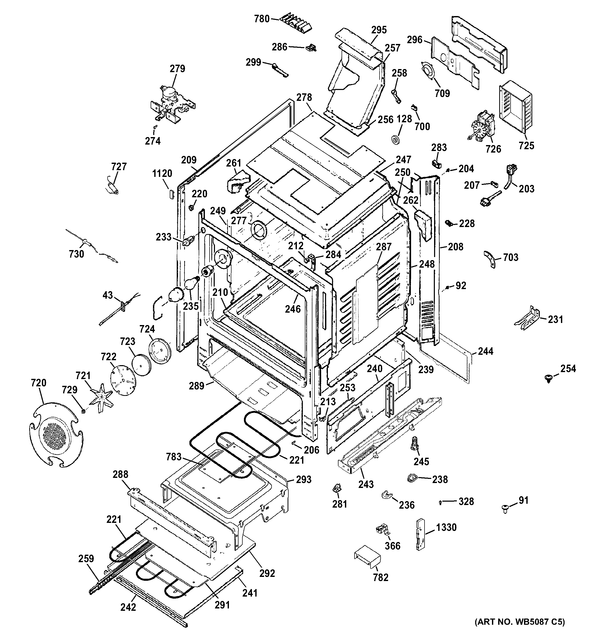 GE PGB930SET2SS body parts diagram