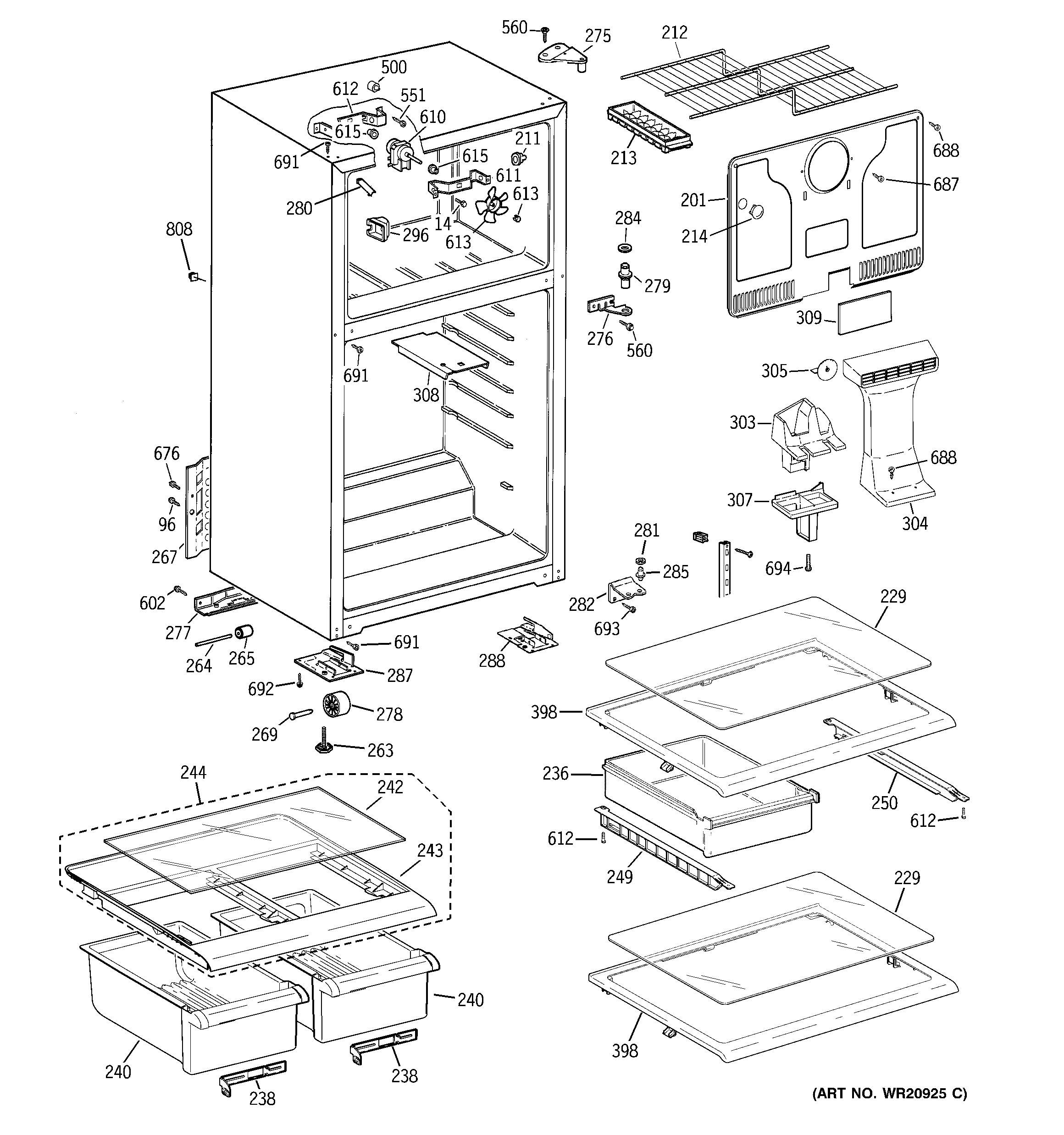 Hotpoint HTH18EBD4RWW cabinet diagram