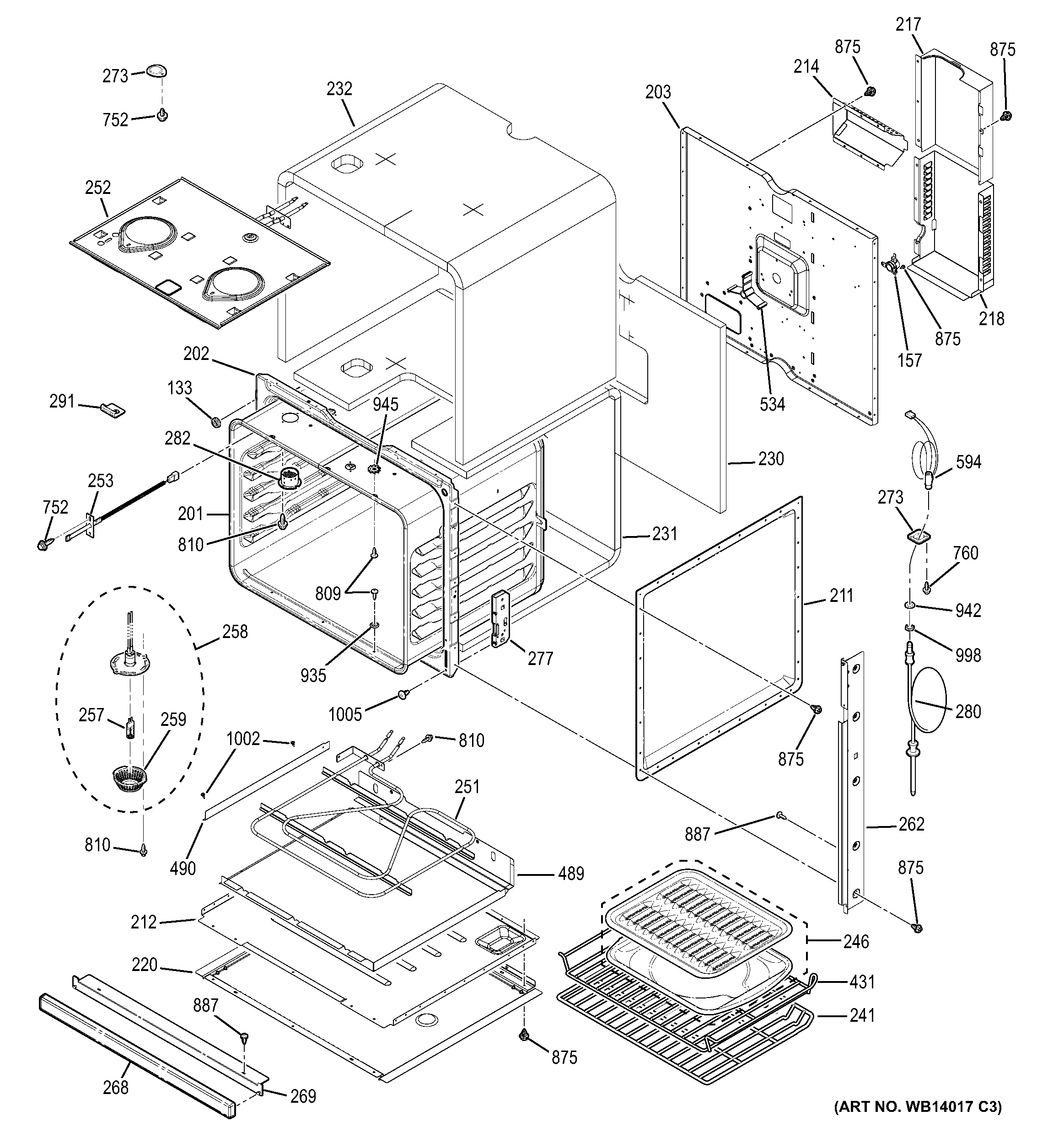 GE ZEK938SM3SS body parts diagram
