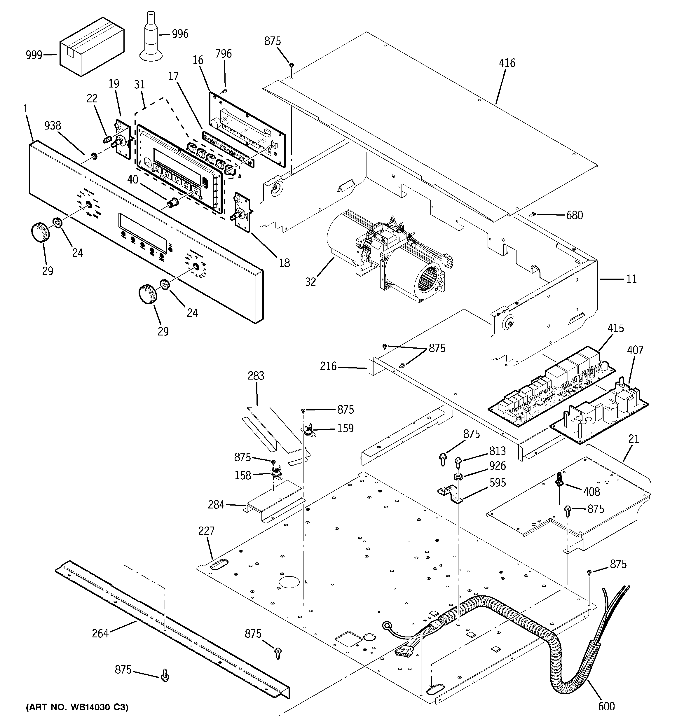 GE ZET1PM3SS control panel diagram
