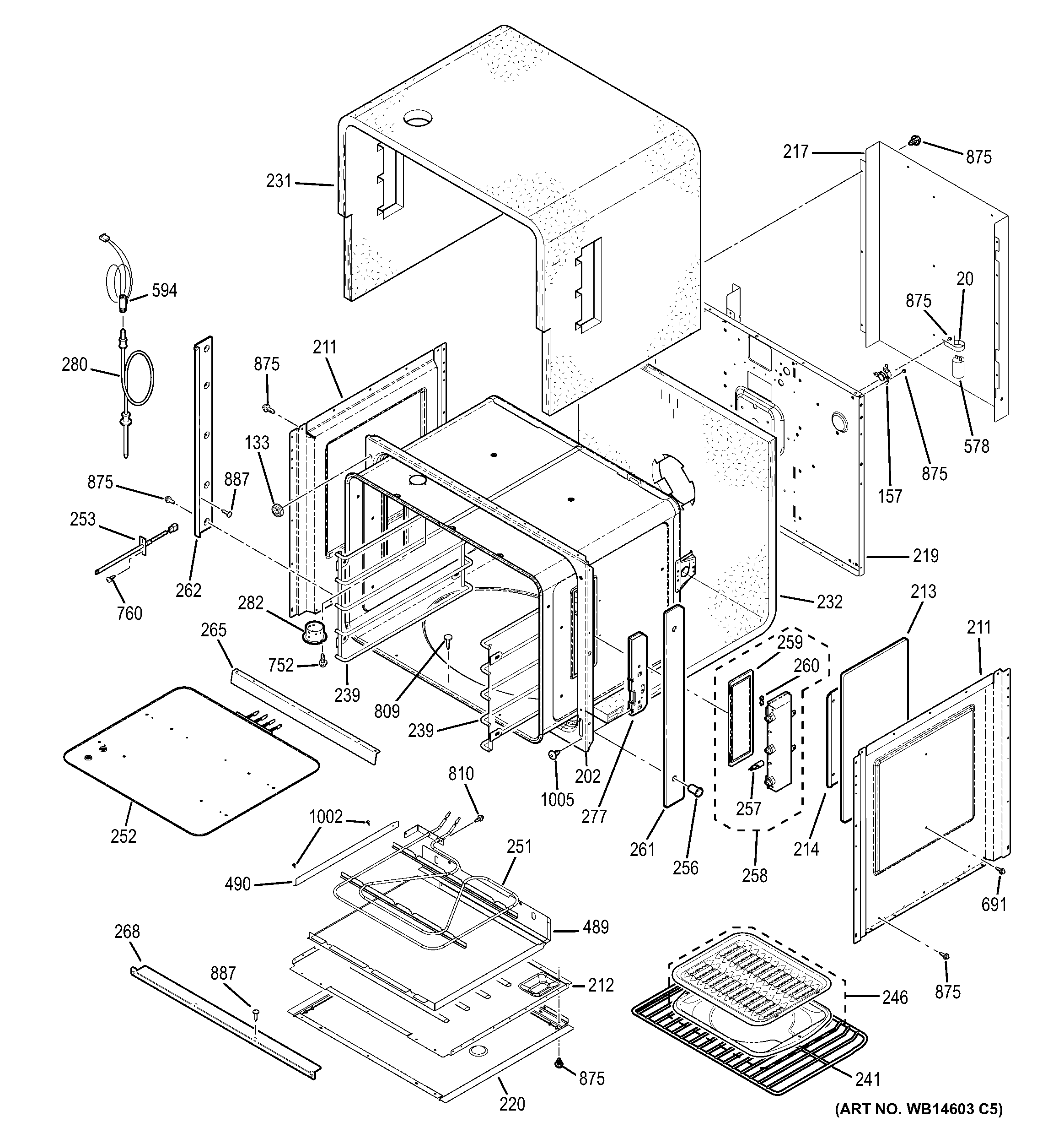 GE ZET1PM3SS body parts diagram