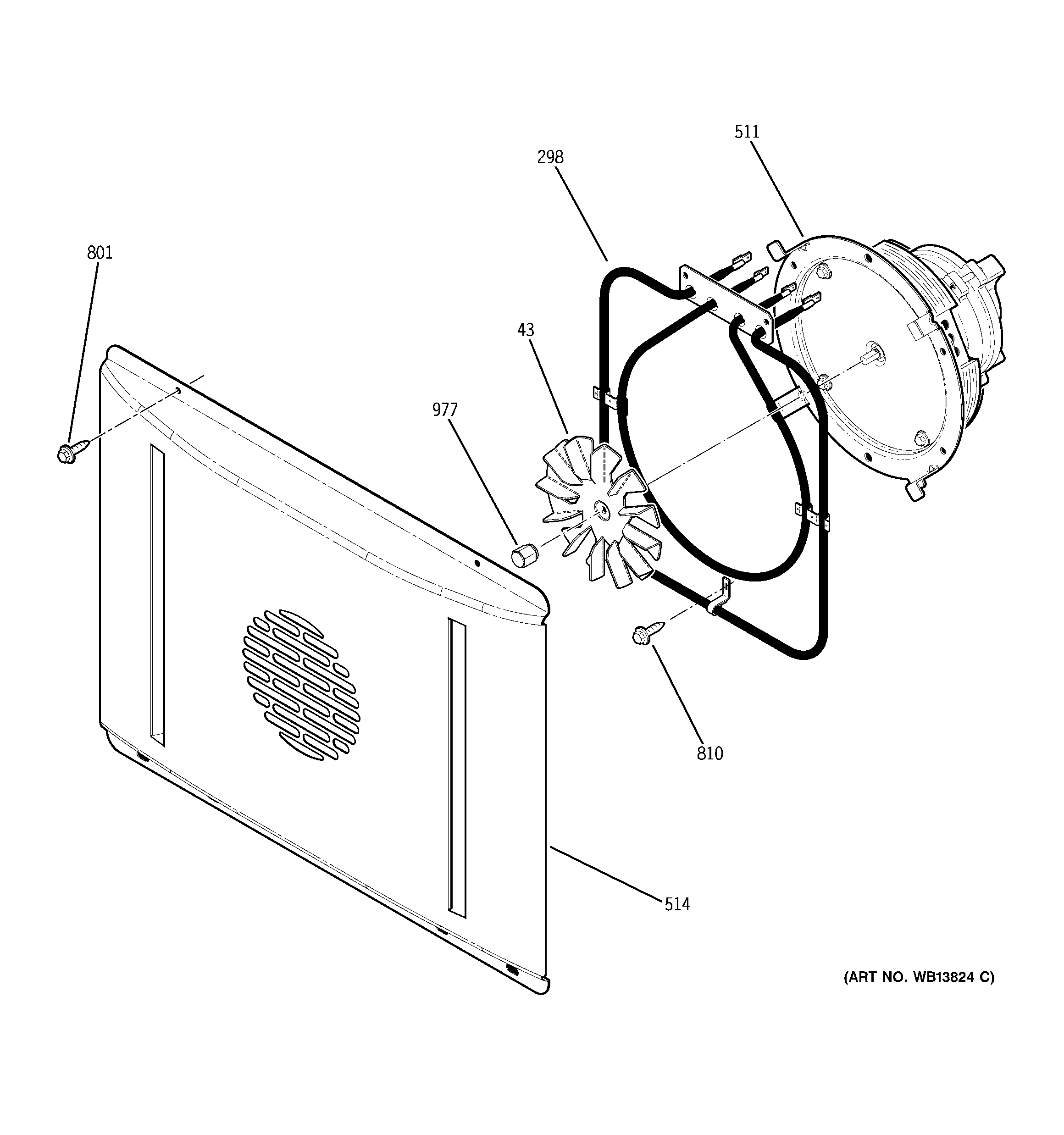 GE ZET1PM3SS convection fan diagram