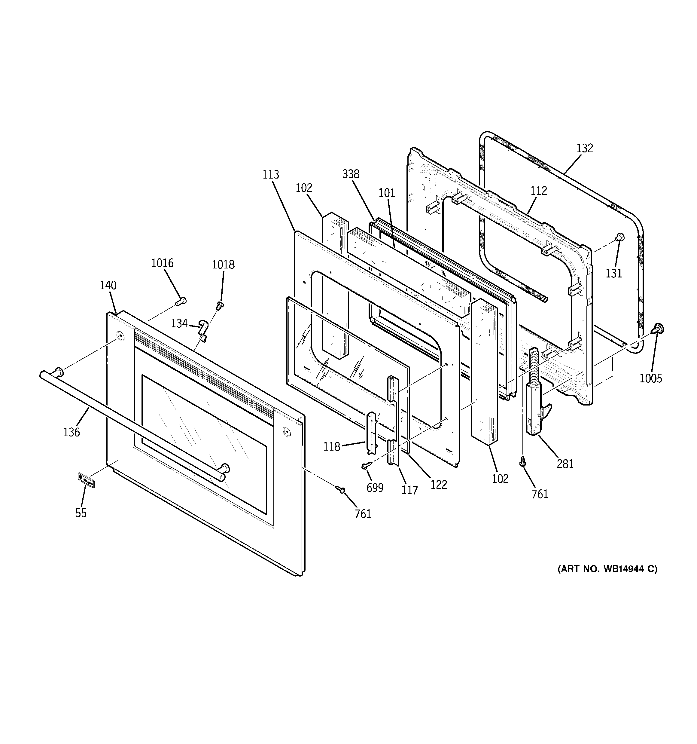 GE ZET1RM4SS door diagram