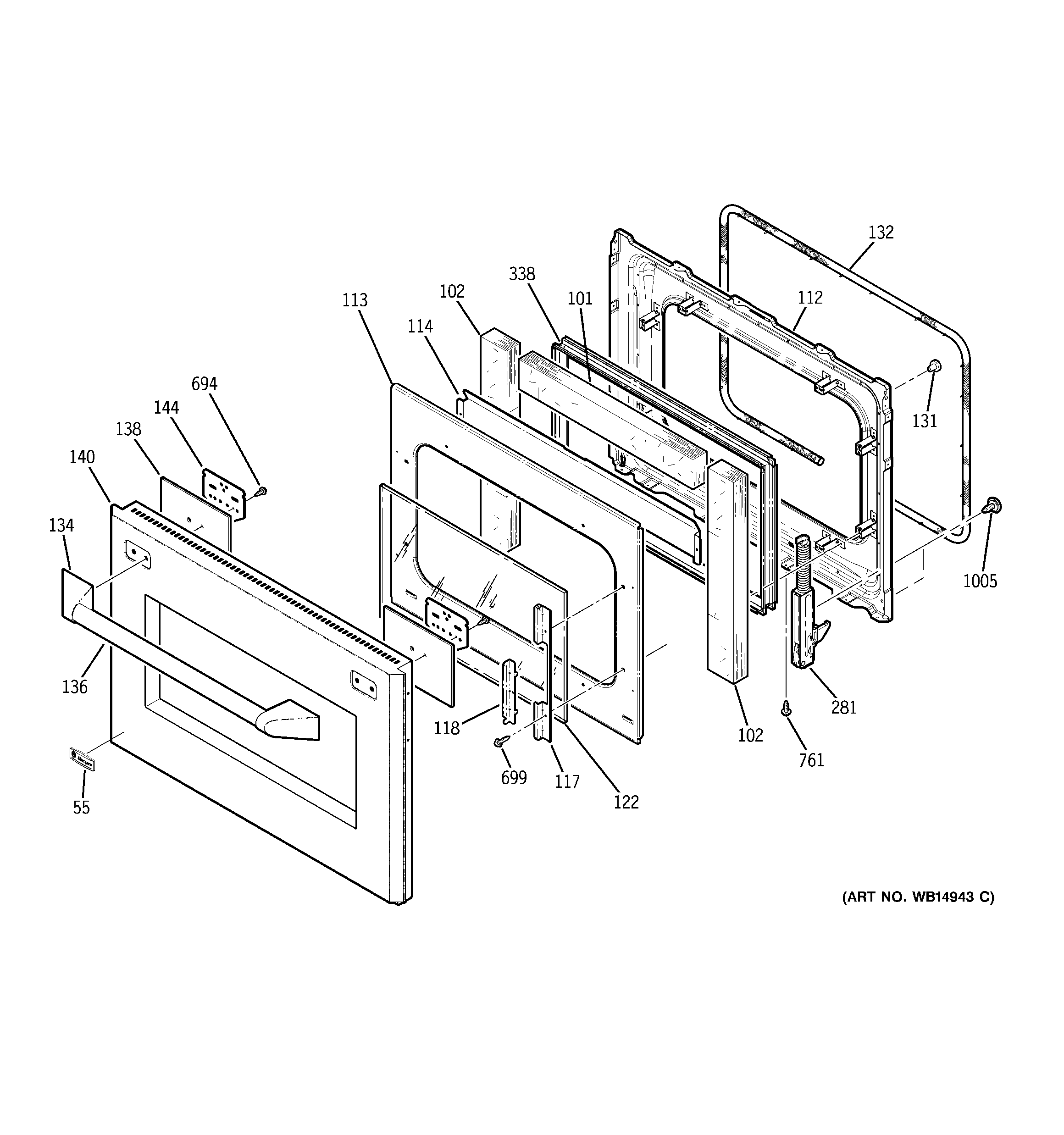 GE ZET2PM3SS door diagram