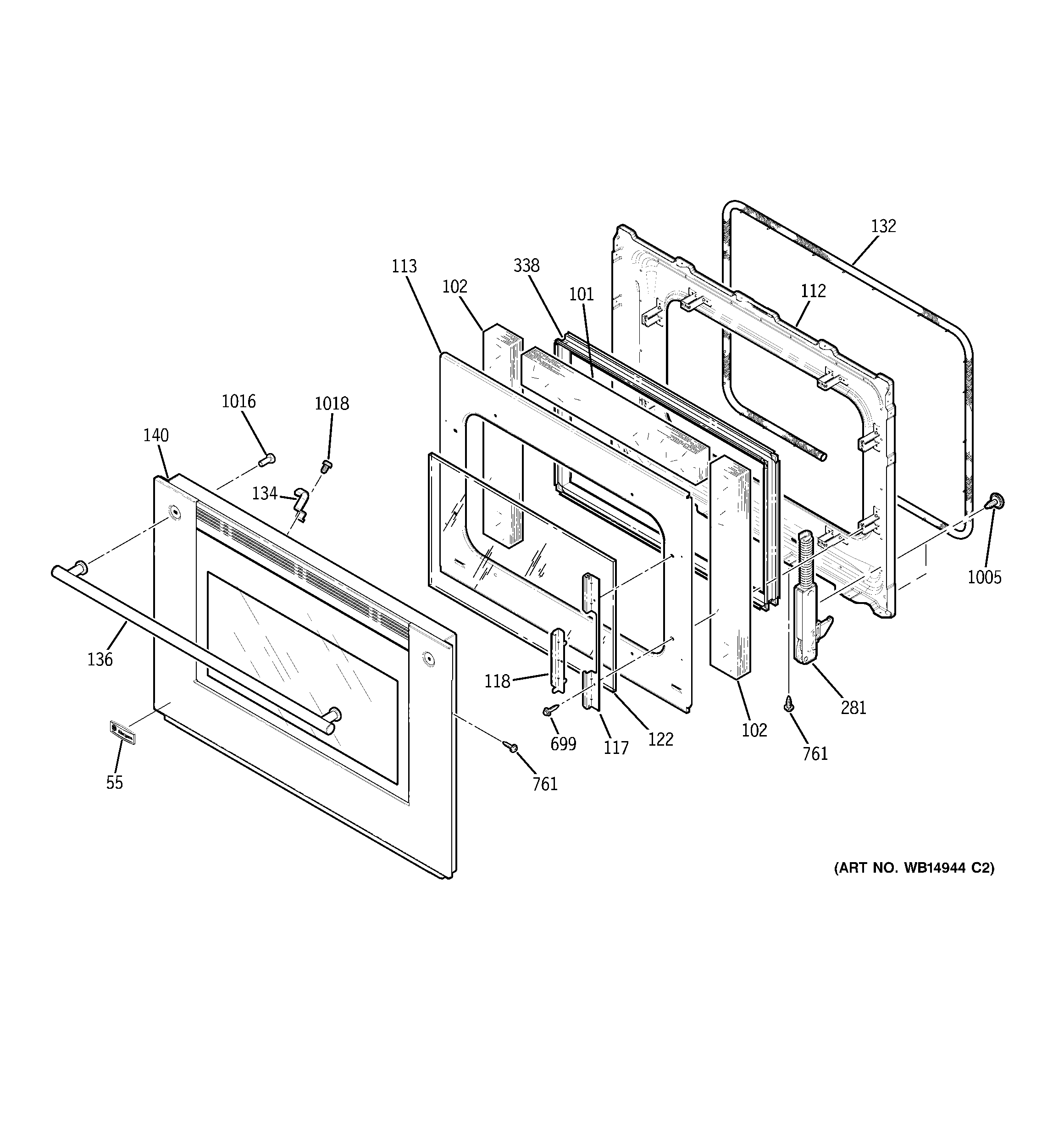 GE ZET2RM4SS door diagram