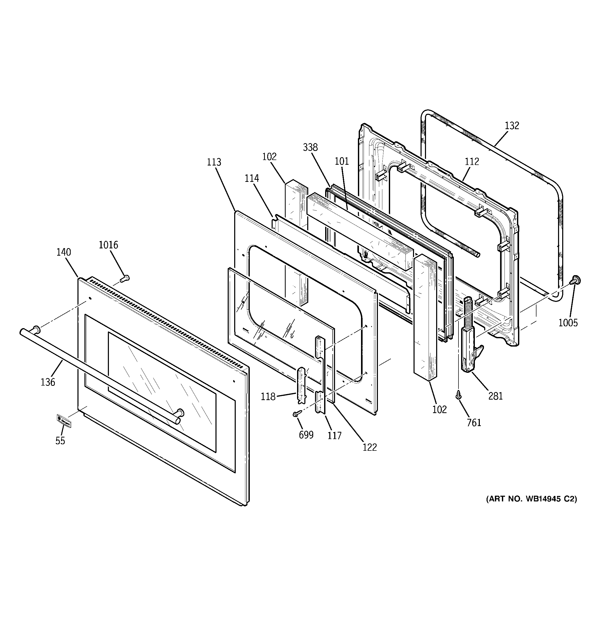 GE ZET2SM4SS door diagram
